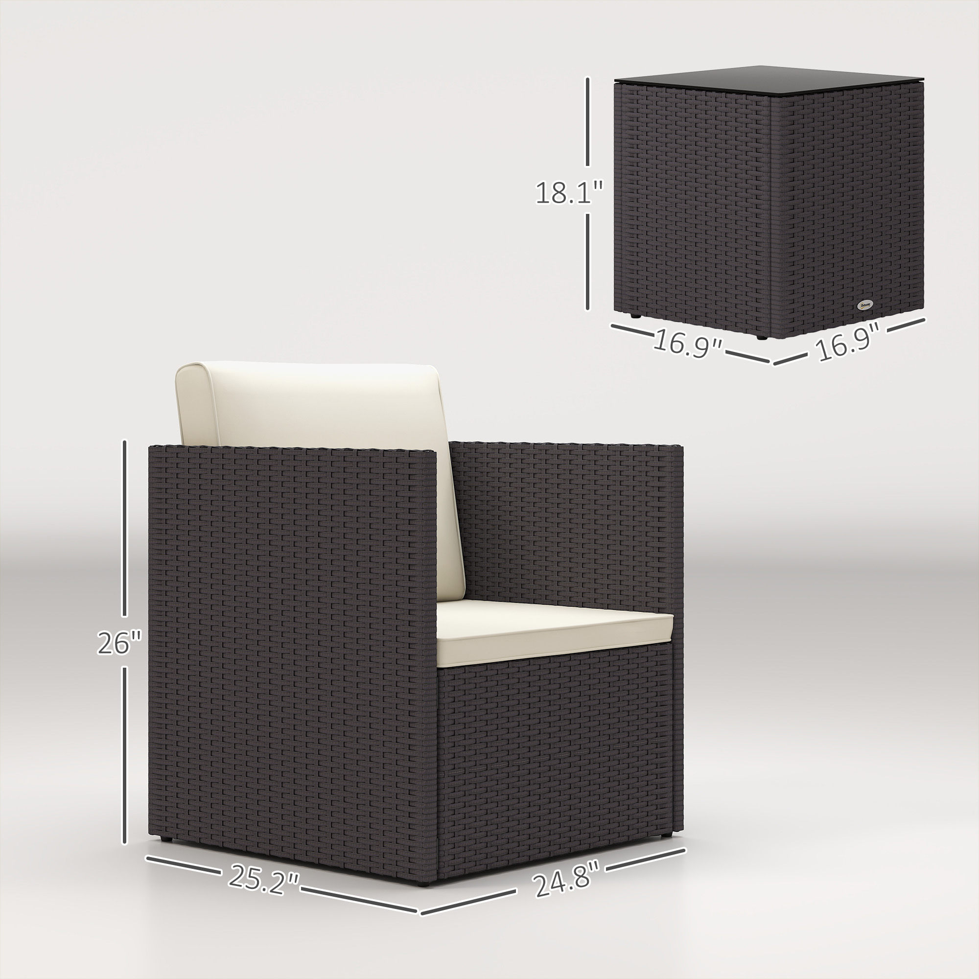 Folding Wicker Bistro Set, picture 4 of 5