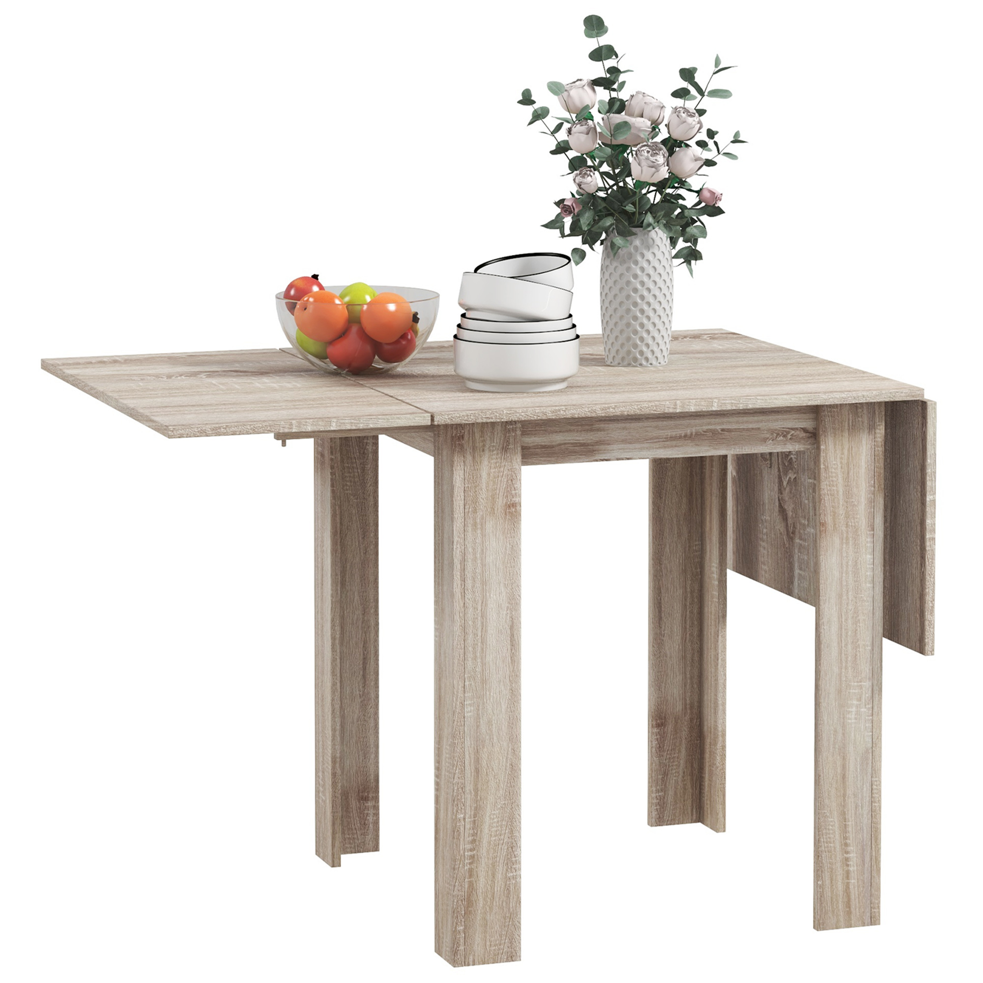 Four-Seater Drop Leaf Dining Table - Wood Effect — image 4