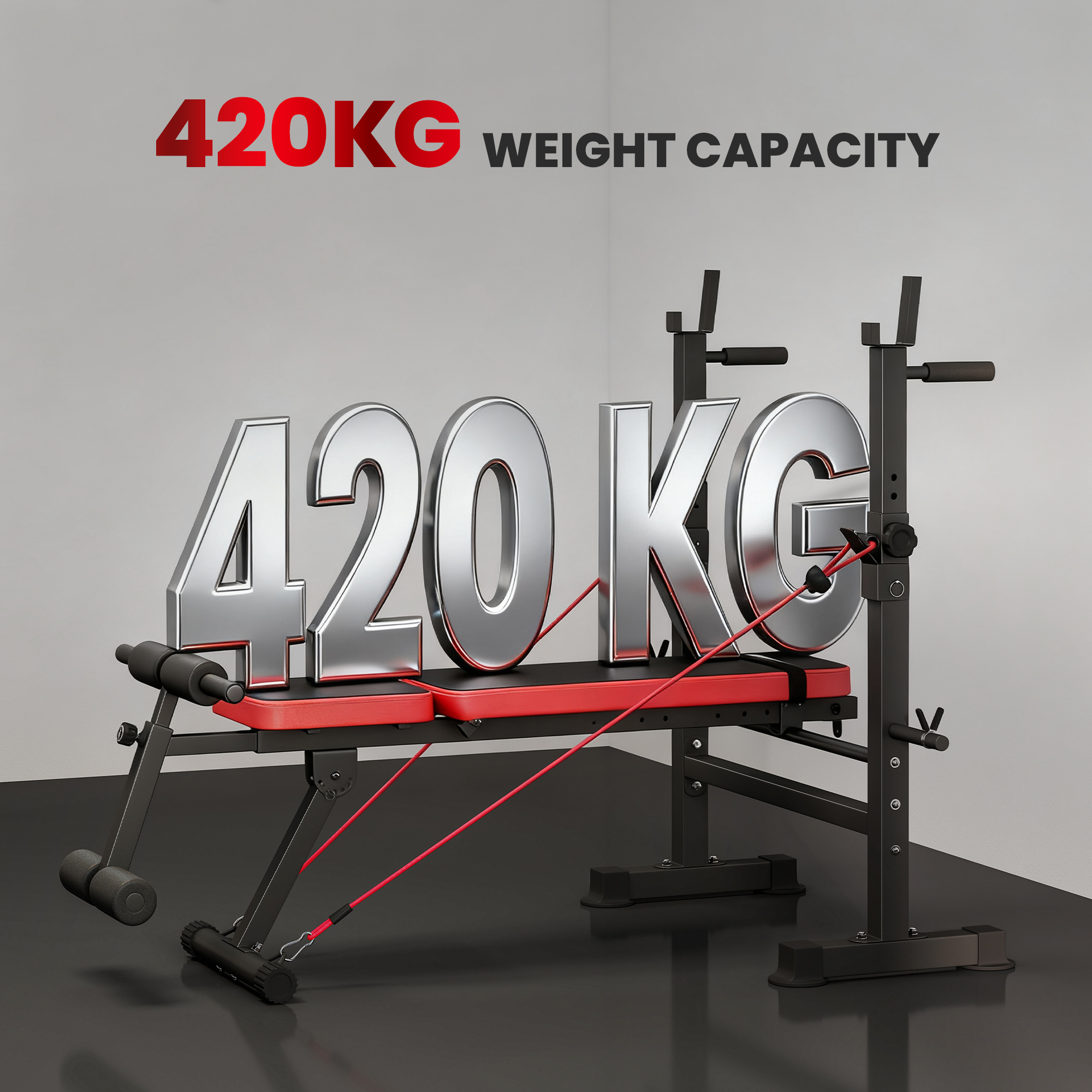 SPORTNOW Adjustable Weight Bench With Squat Rack And Dip Stand — image 5