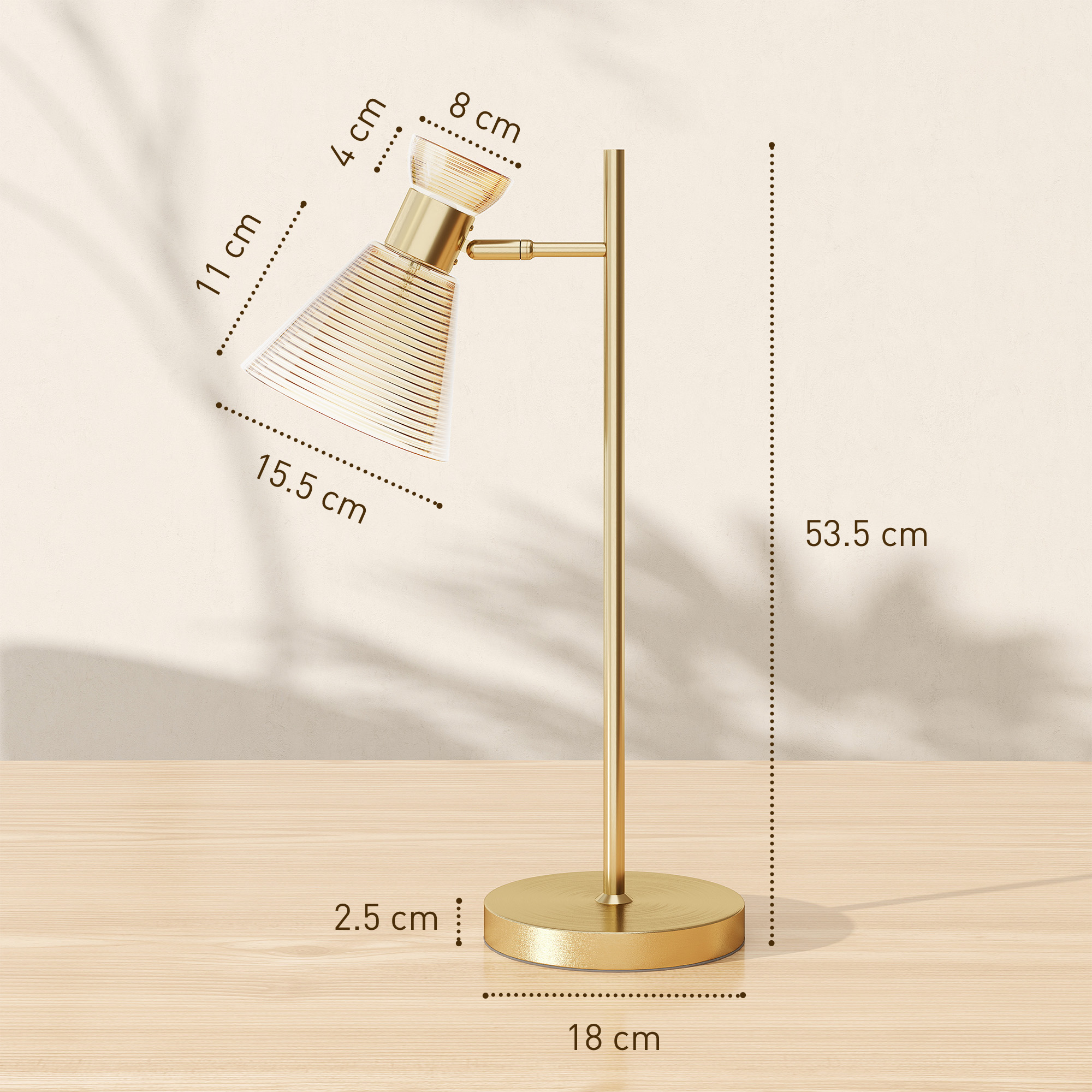 Modern Table Lamp, Bedside With Adjustable Flower-Shaped Head And E27 Socket