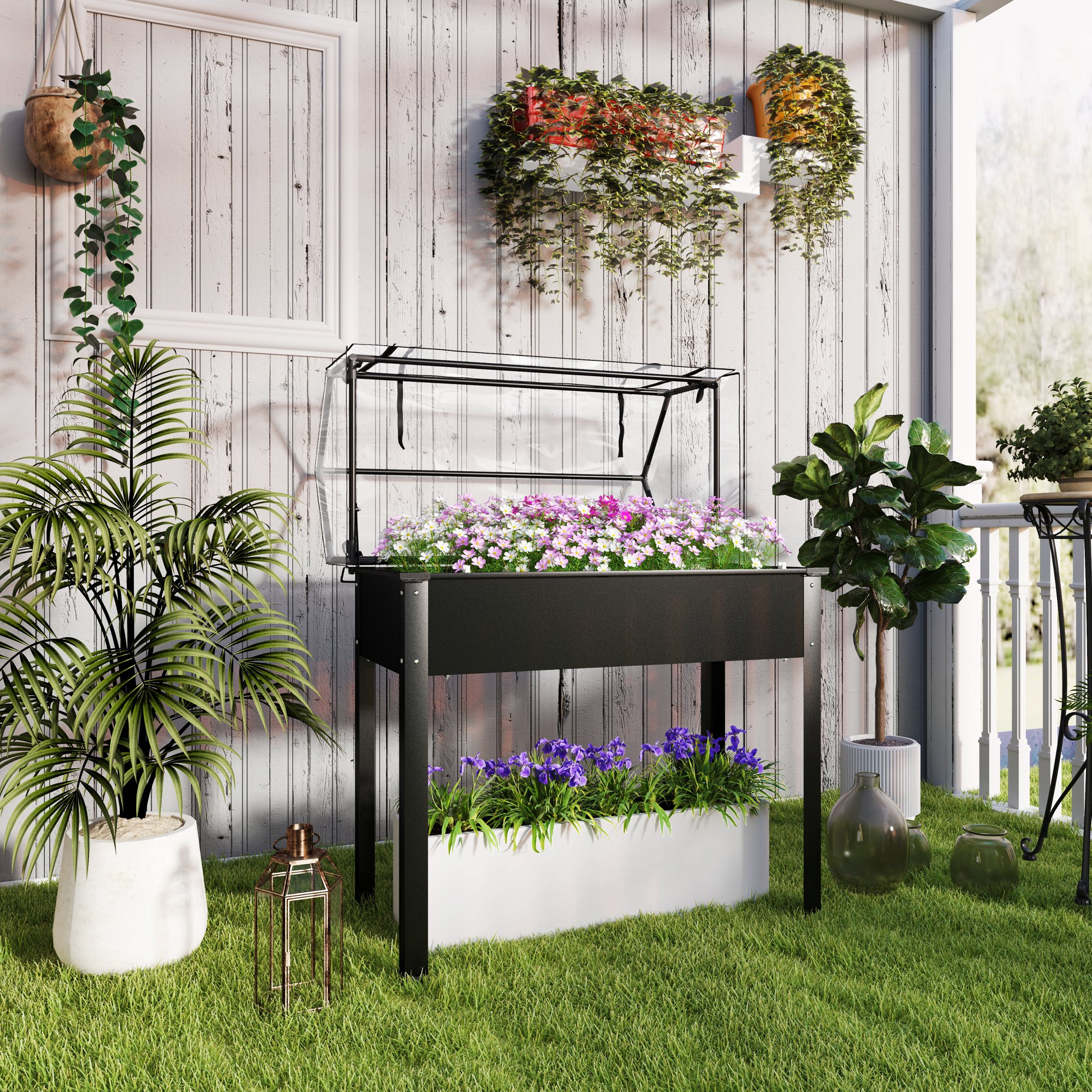 Elevated Raised Garden Box with Cover