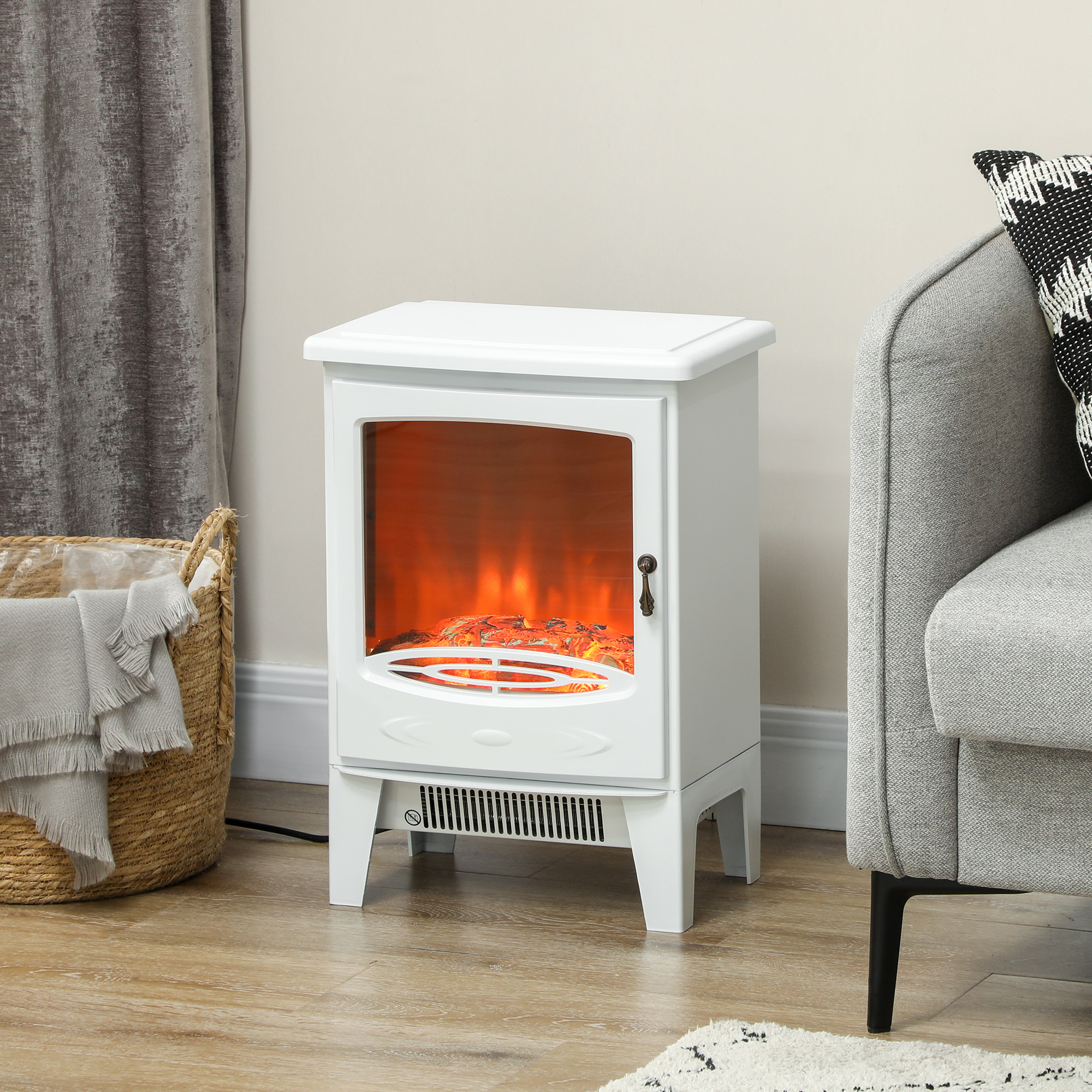 Tempered Glass Casing Electric Fireplace, Freestanding Fire With Realistic — image 4