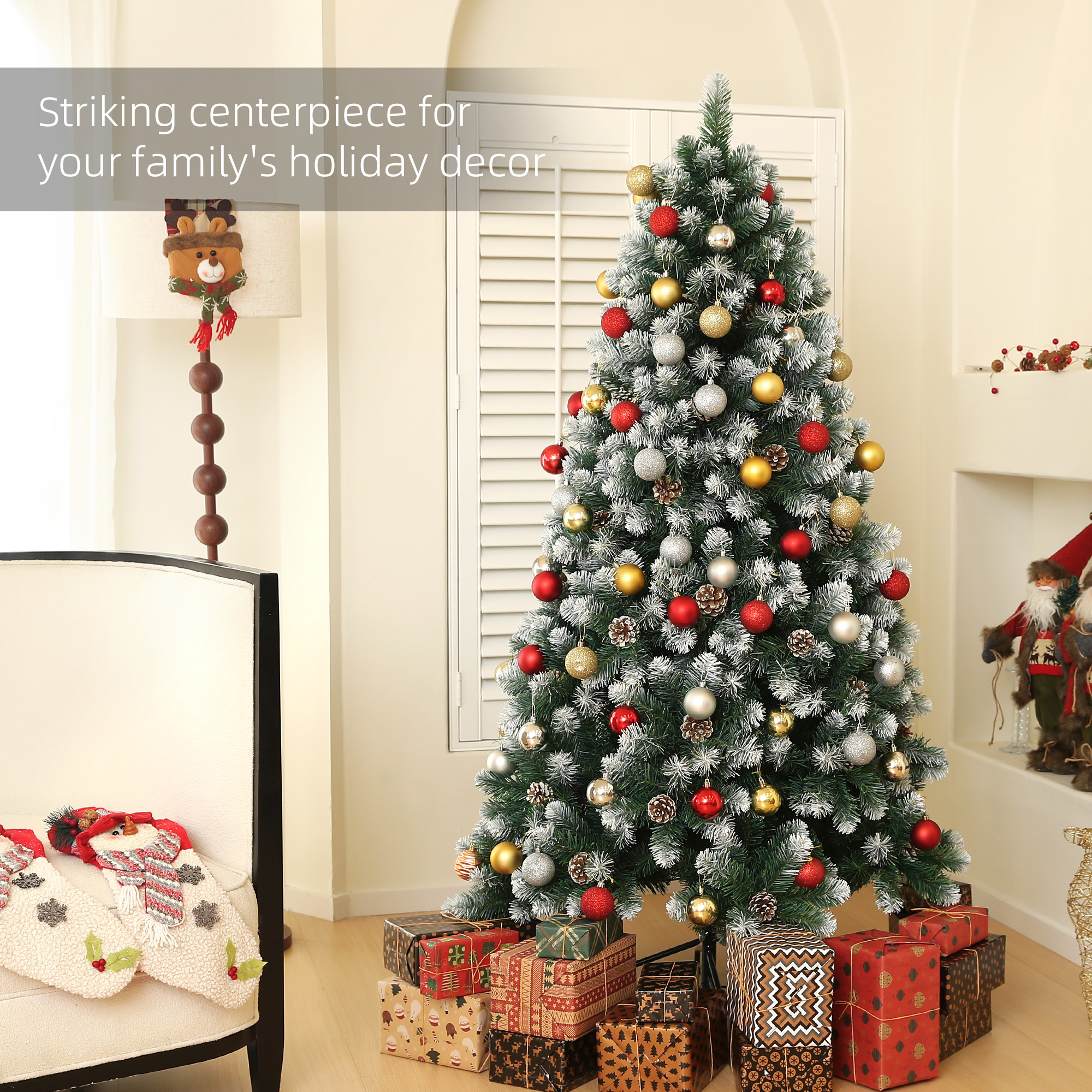 6ft Snow-Dipped Artificial Pine Christmas Tree — image 3