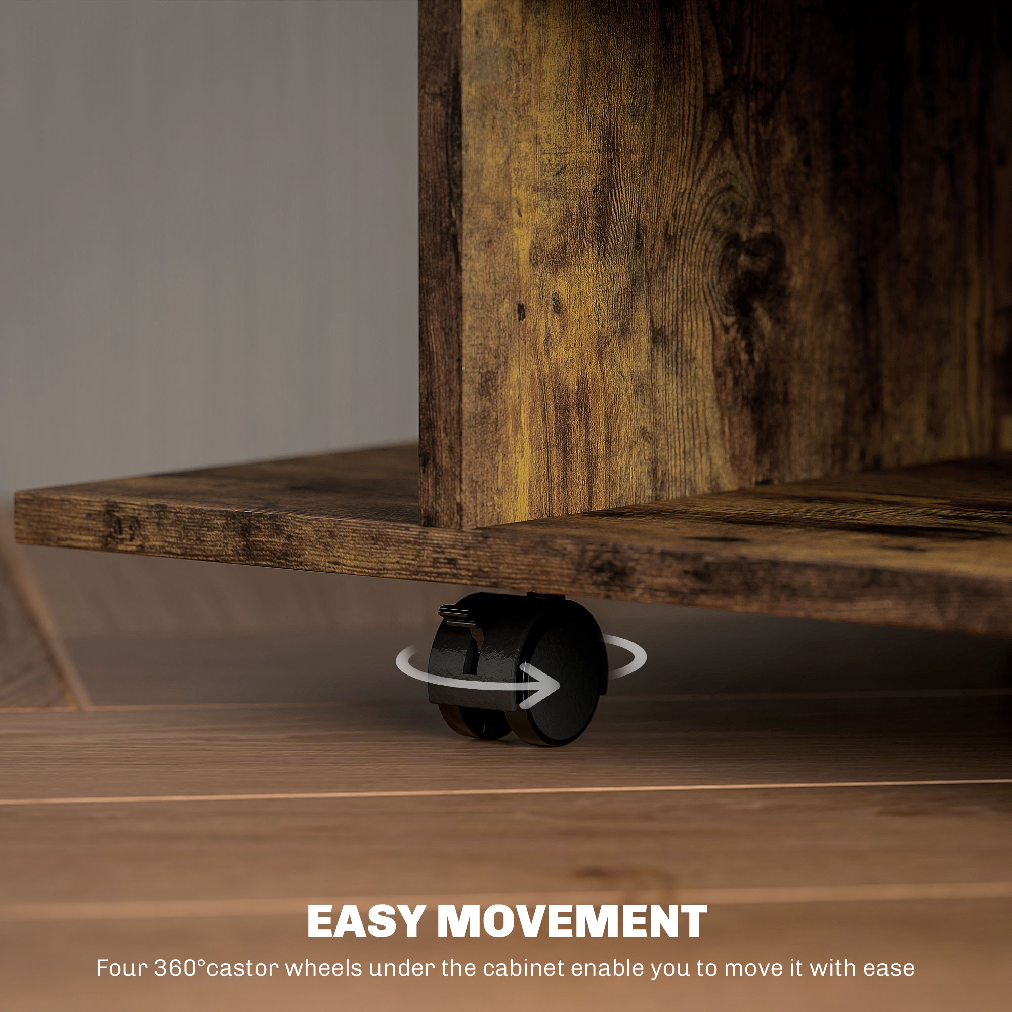 Modern TV Cabinet Stand Storage Shelves Table Mobile Bedroom Furniture — image 4