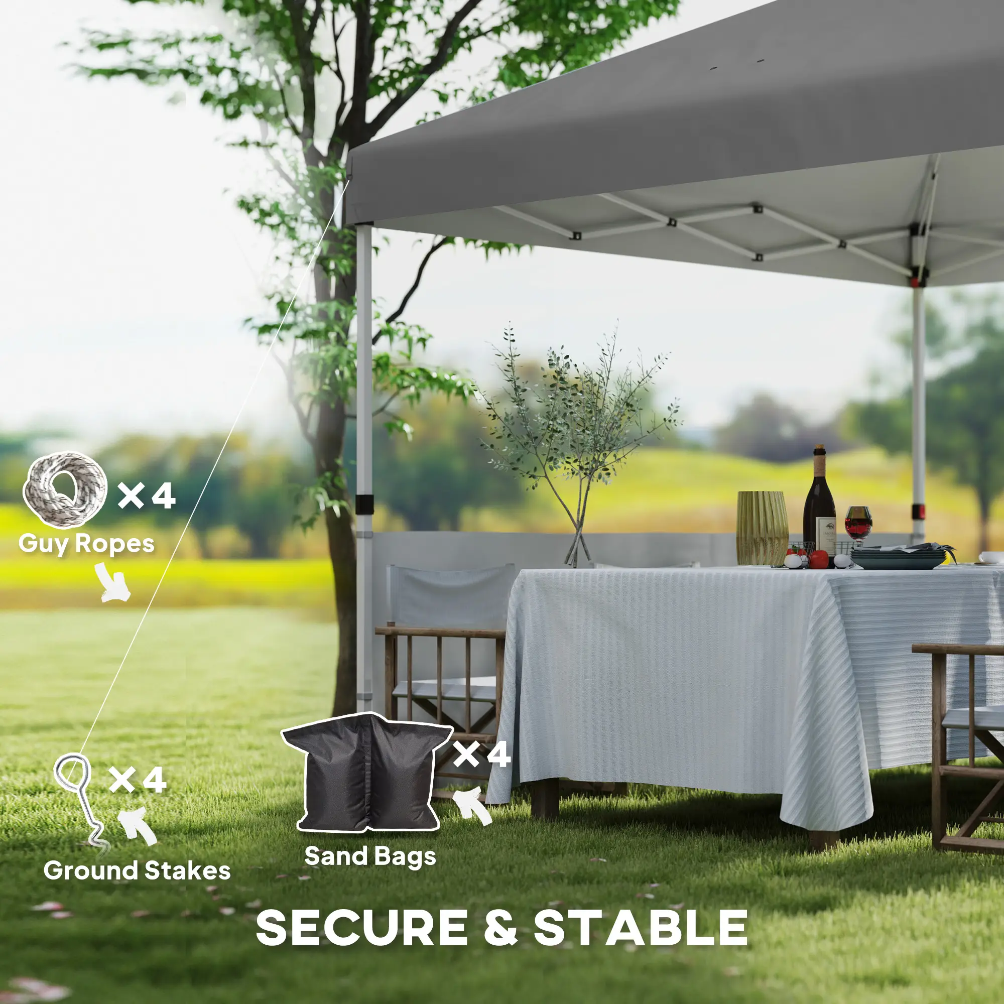 10 x 10 Pop Up Canopy Tent with 2 Half Sidewalls, UV50+ Instant Sun Shelter with Wheeled Carry Bag, Dark Gray