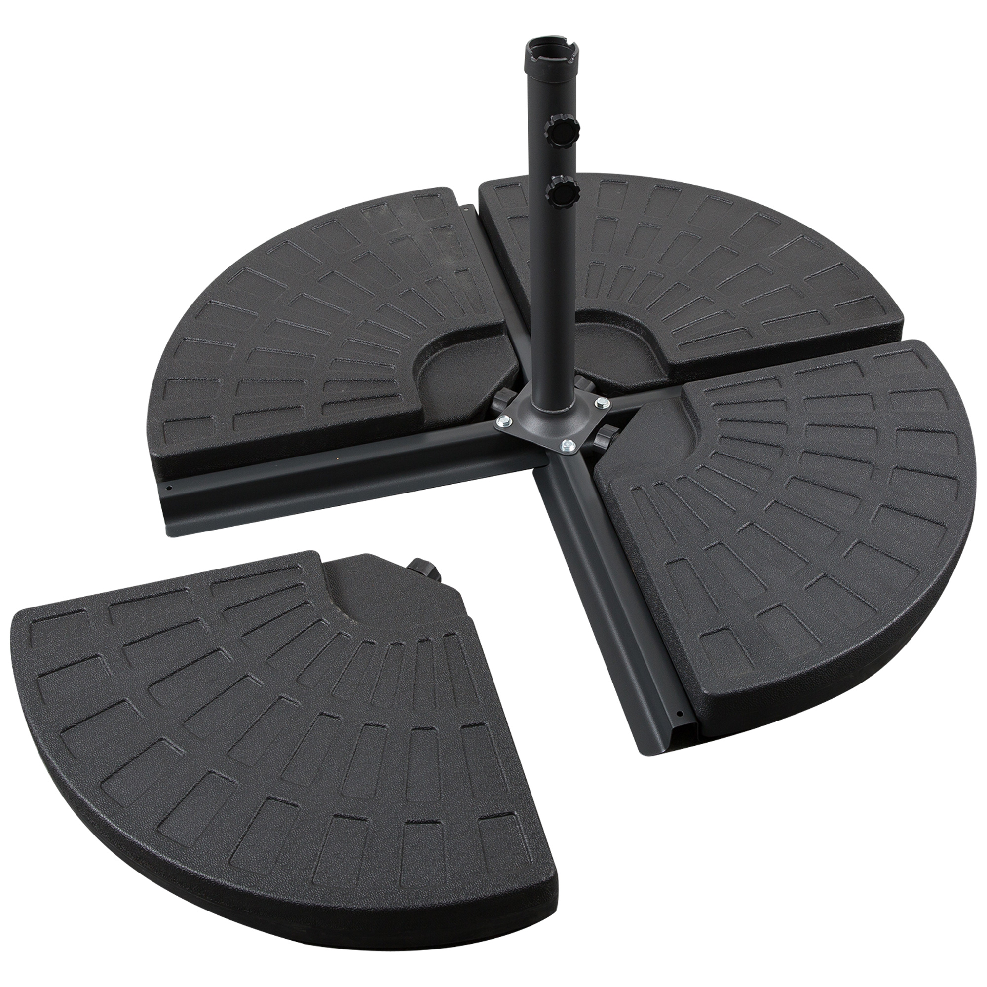  Large 4 Piece Round Fillable Weighted Offset Market Patio Umbrella Base