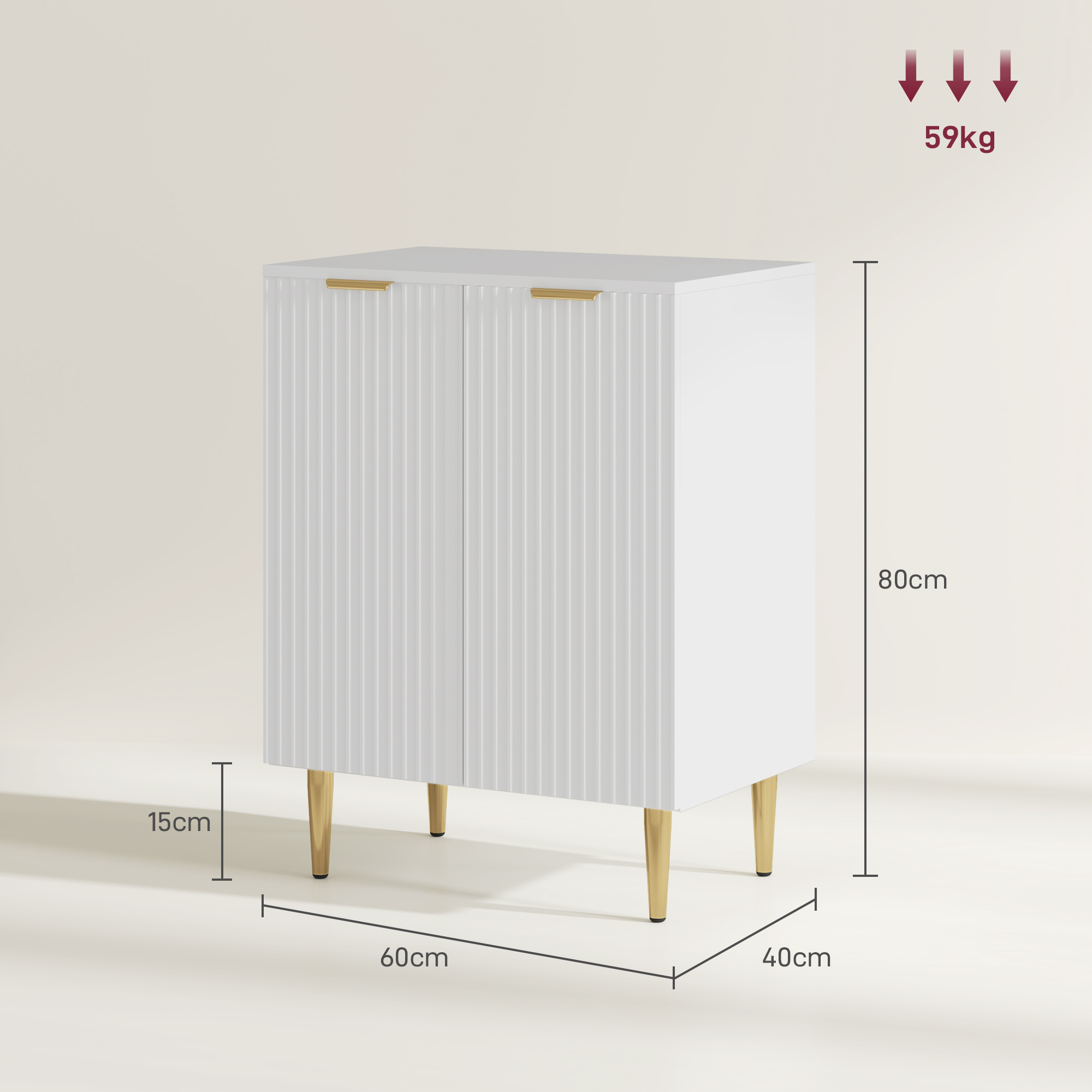 Adjustable Shelf Sideboard - White — image 3