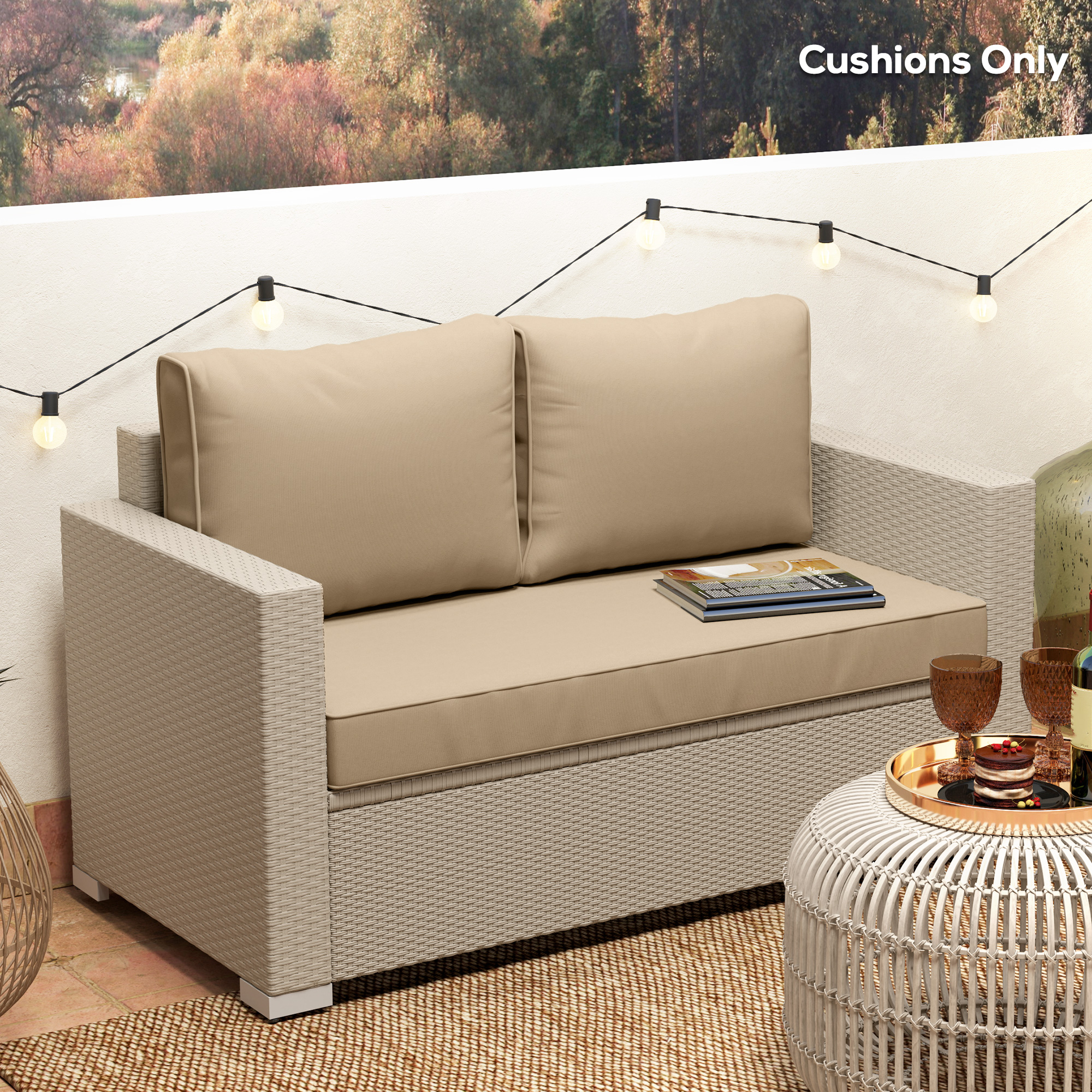 2 Seat Patio Furniture Cushions — photo 3