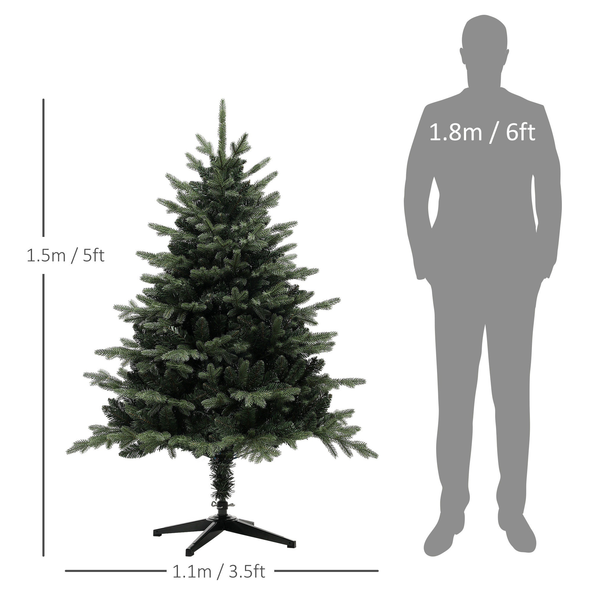 5ft Artificial Spruce Christmas Tree - Green — image 4