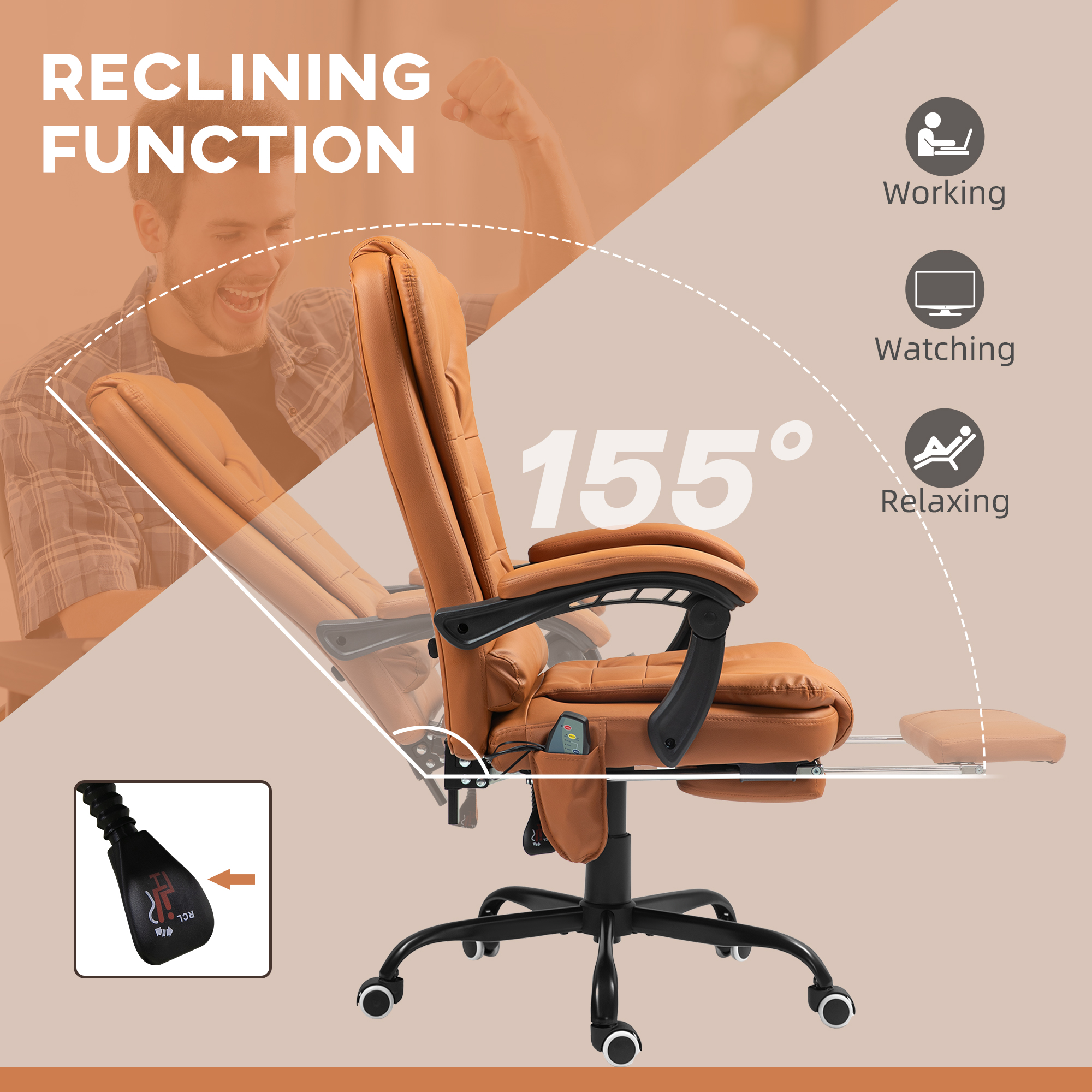 7-Point Vibrating Massage Office Chair High Back Massaging — photo 4