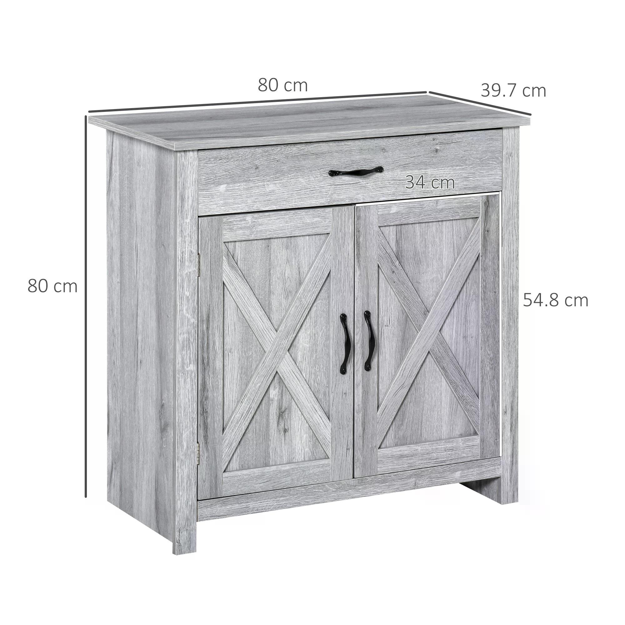 Farmhouse Barn Door Sideboard Storage Cabinet Coffee Bar For LIVING Room — image 2