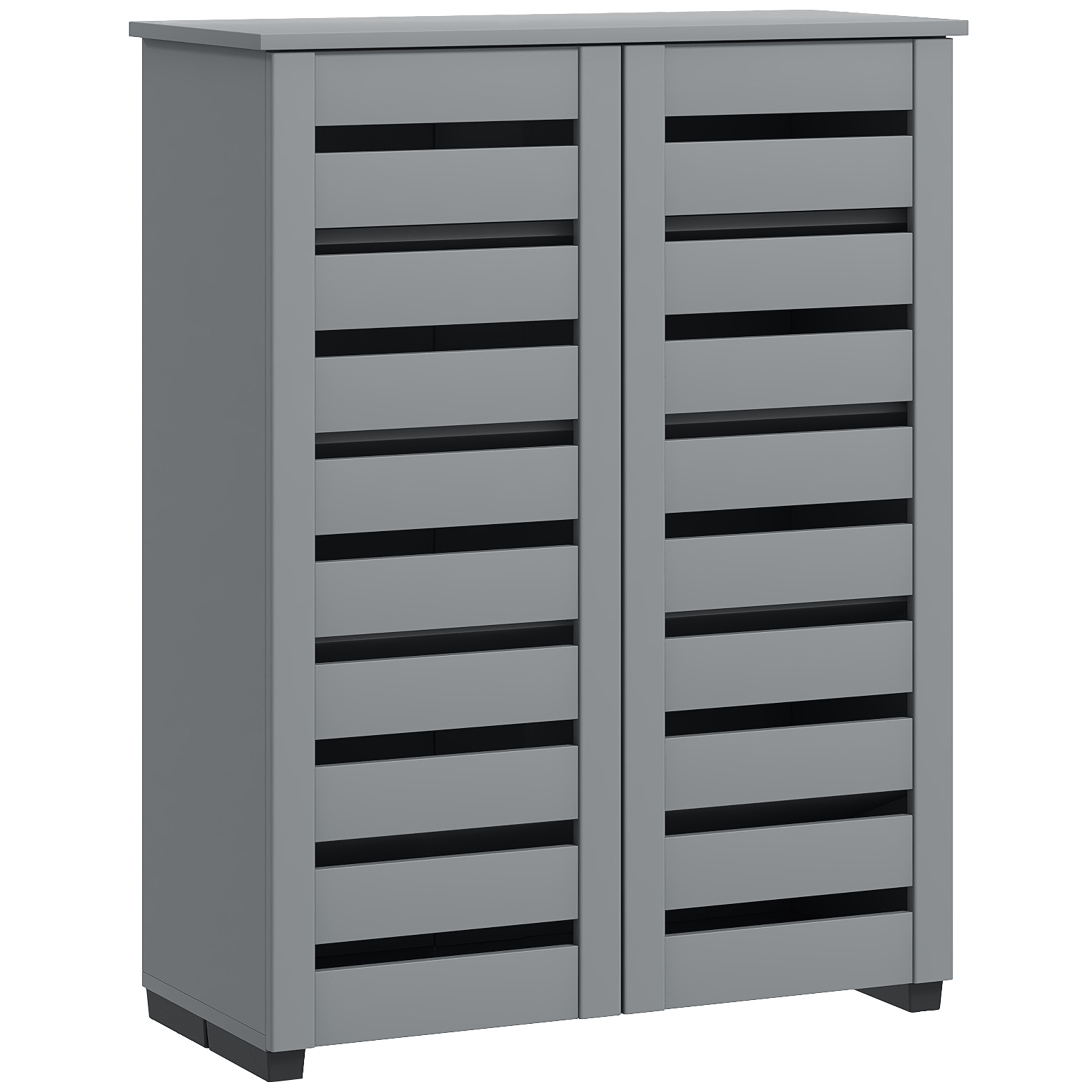 Narrow Shoe Cabinet For Entryway, 5-Tier Slim Storage With 2 Slatted Doors — image 2