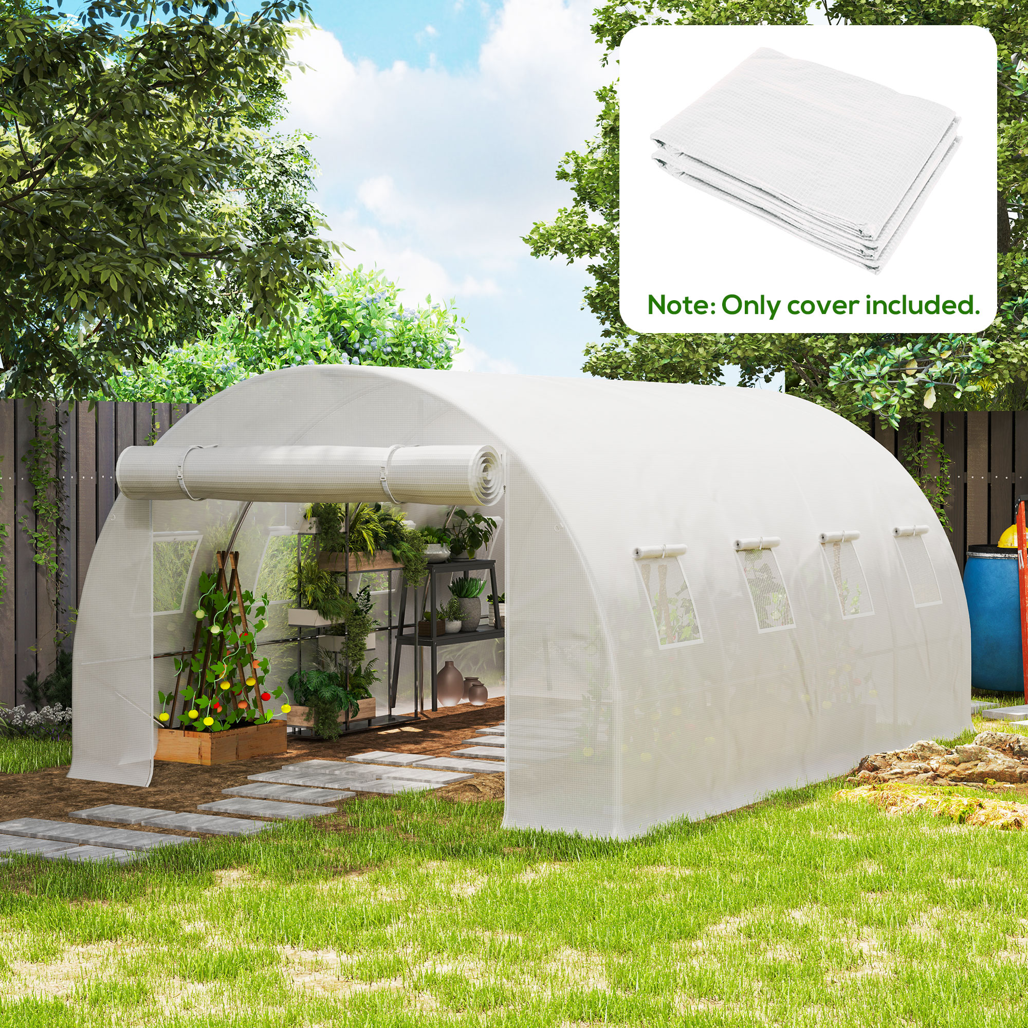 4 X 3 X 2m Polytunnel Greenhouse Replacement Cover ONLY Winter Garden Plant PE