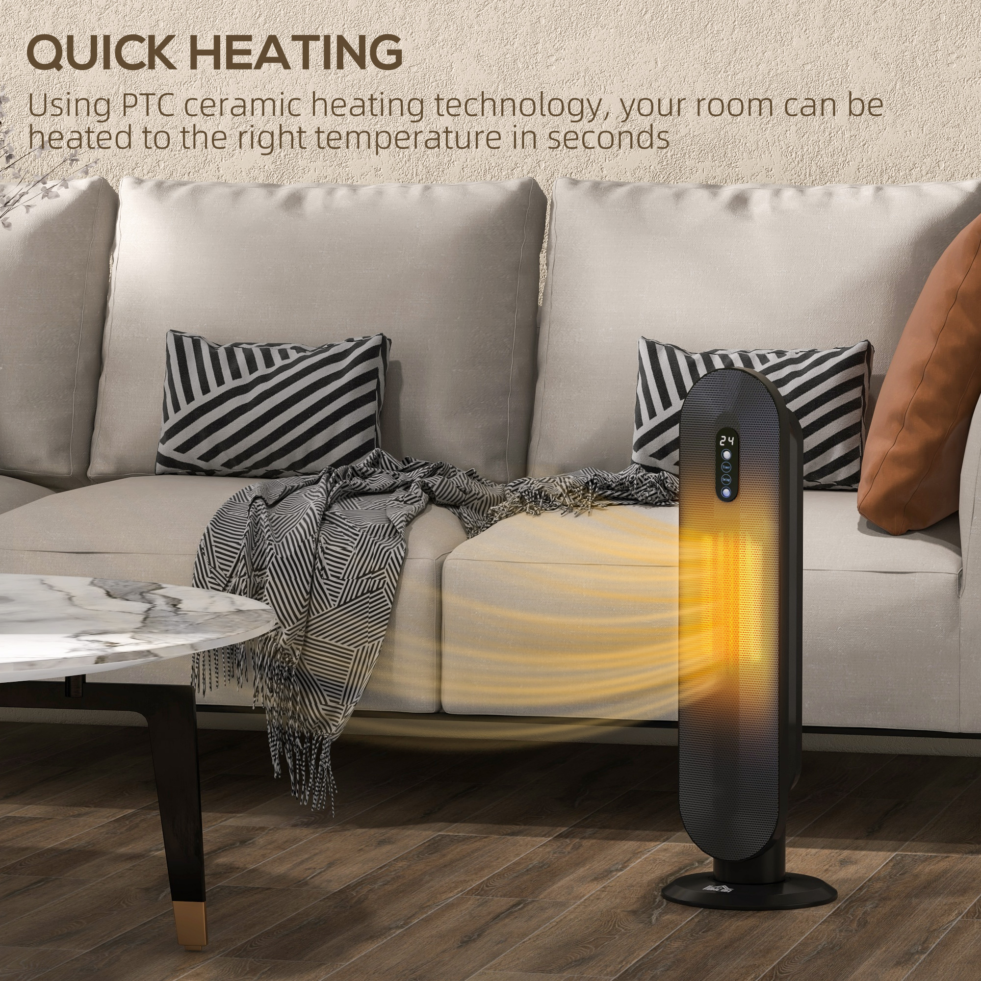 45Oscillating Ceramic Space Heater, With Remote - Black — image 4
