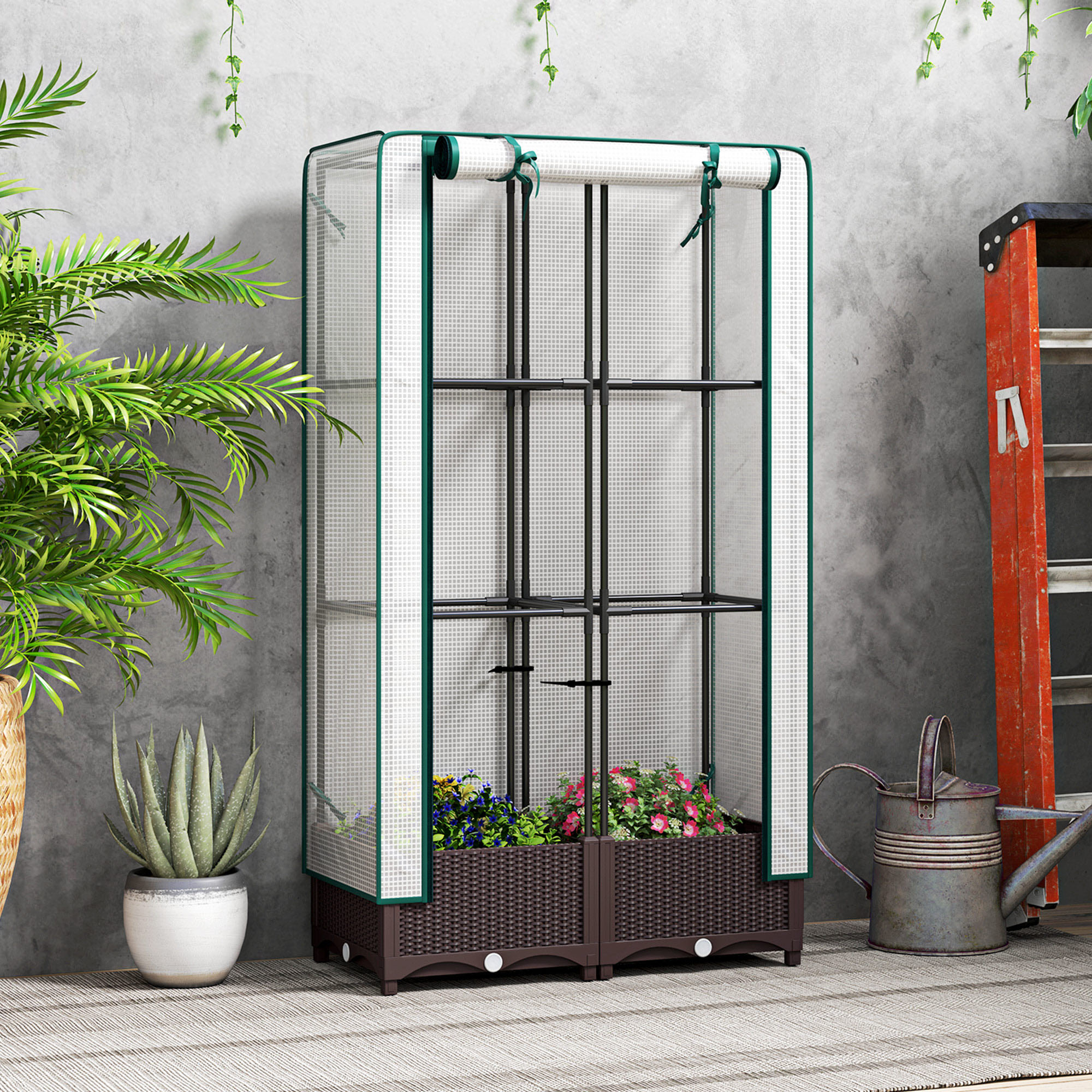 Raised Garden Bed with Trellis