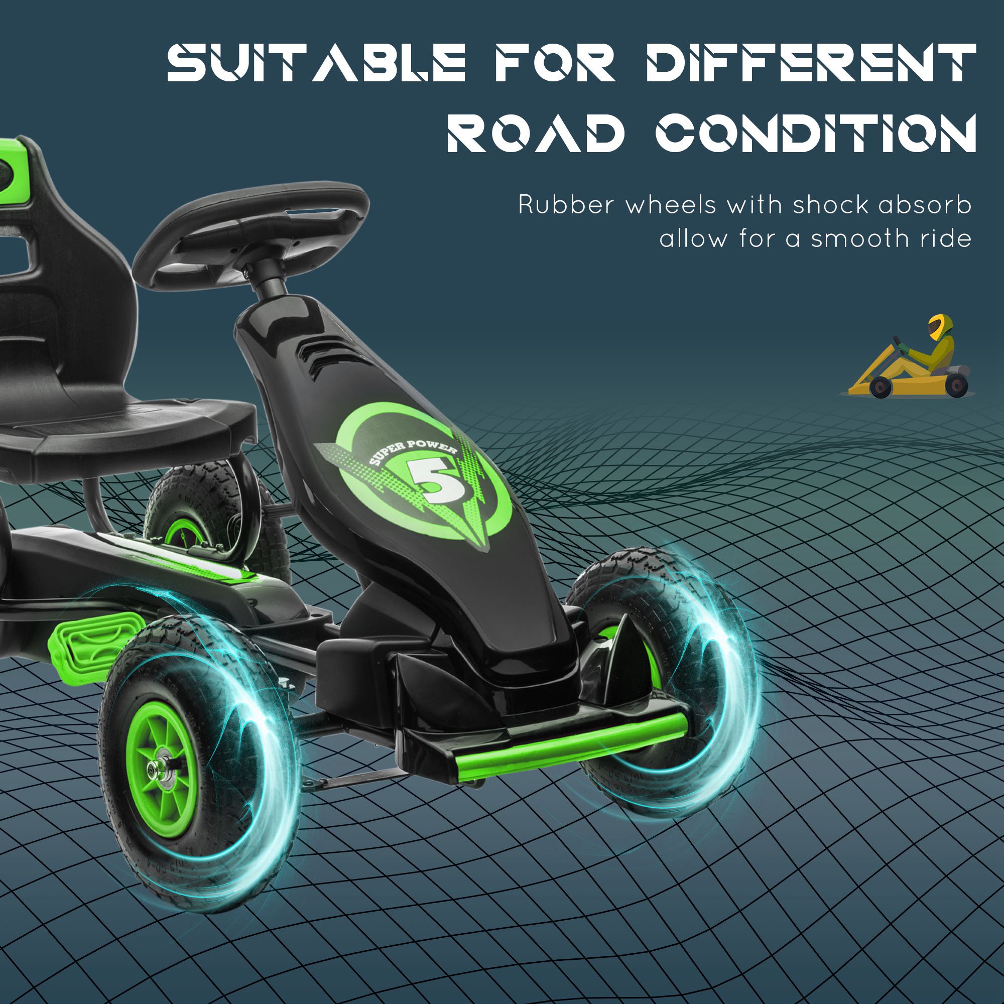 Ergonomic Pedal Go Kart Kids Ride-on Toy with Tough, Wear-Resistant Tread for Boys & Girls, Ages 5-12… image 5