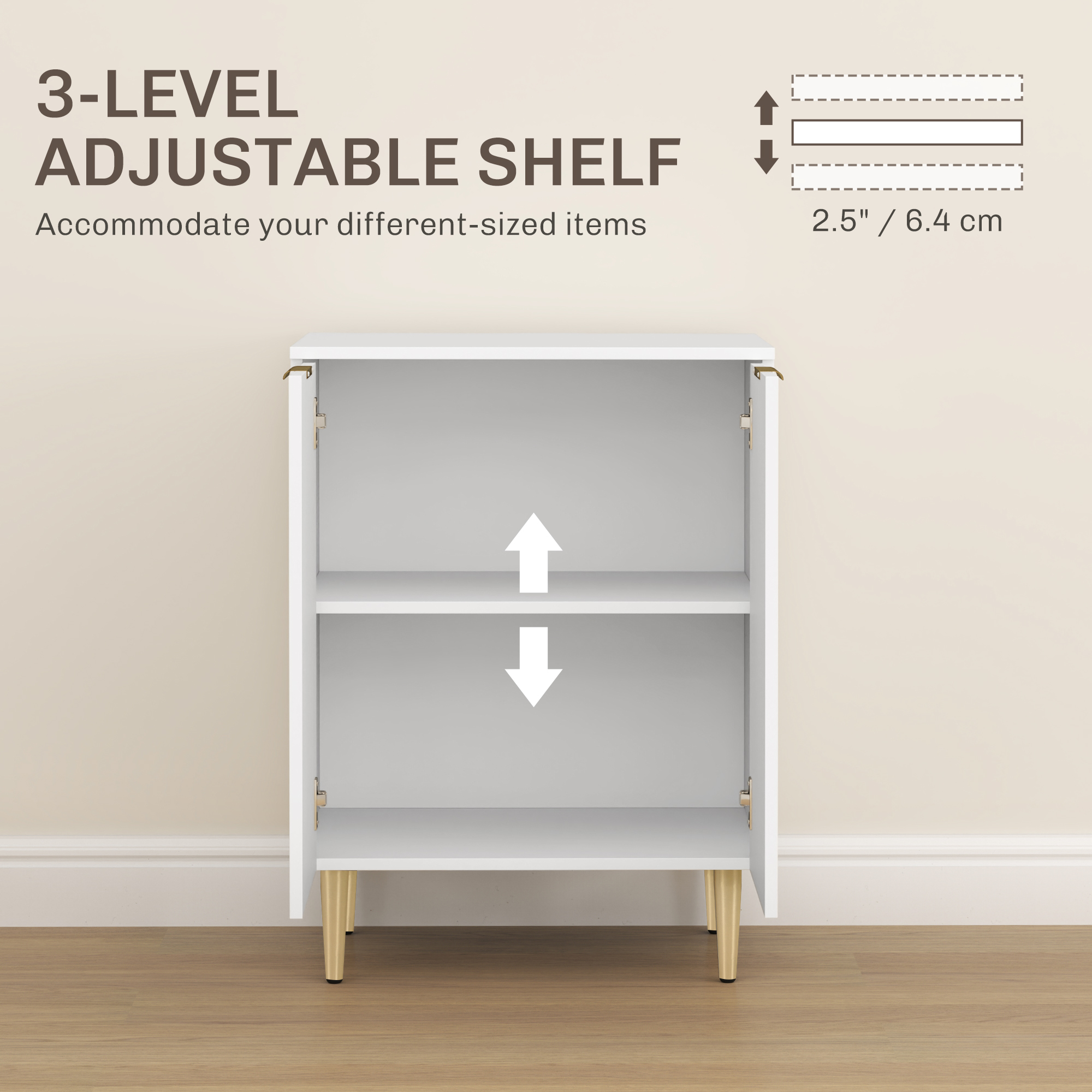 Adjustable Shelf Sideboard - White — image 4