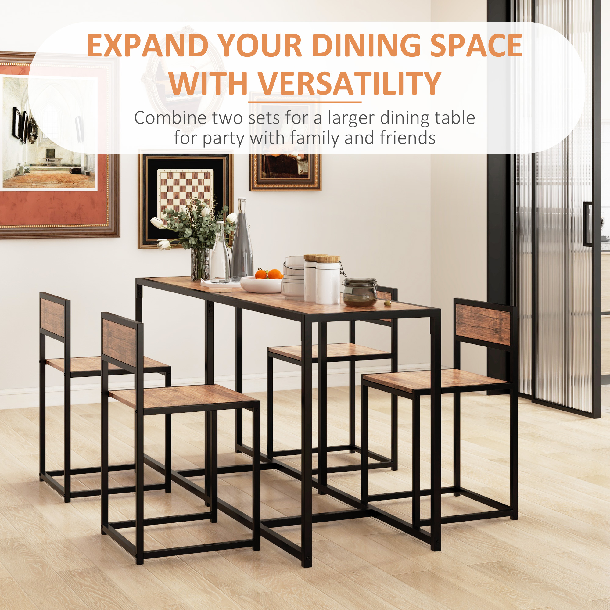 3-Piece Industrial Dining Table Set for 2 — photo 8