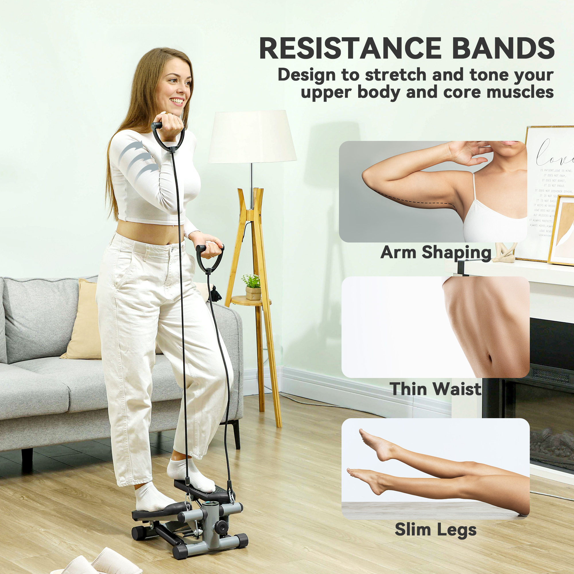 SPORTNOW Mini Stepper, Compact Step Machine Exerciser For Home Workouts — image 3
