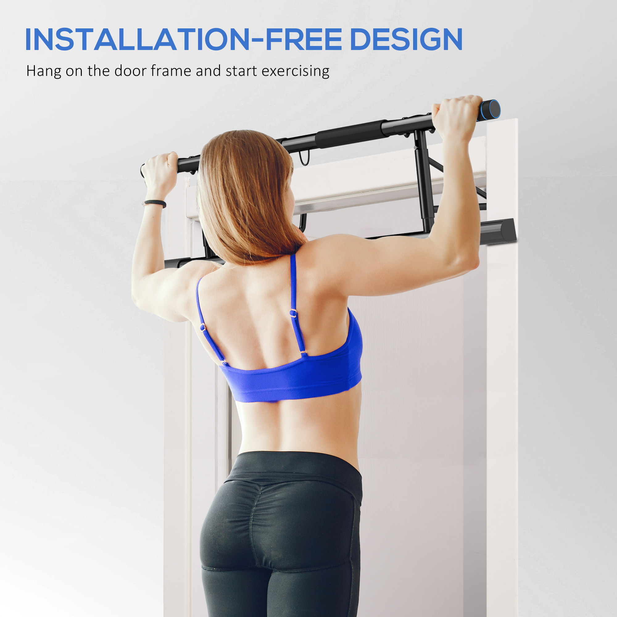 SPORTNOW Pull-Up Bar, No-Drilling Chin-Up Push-Up Stand With Resistance Bands — image 4