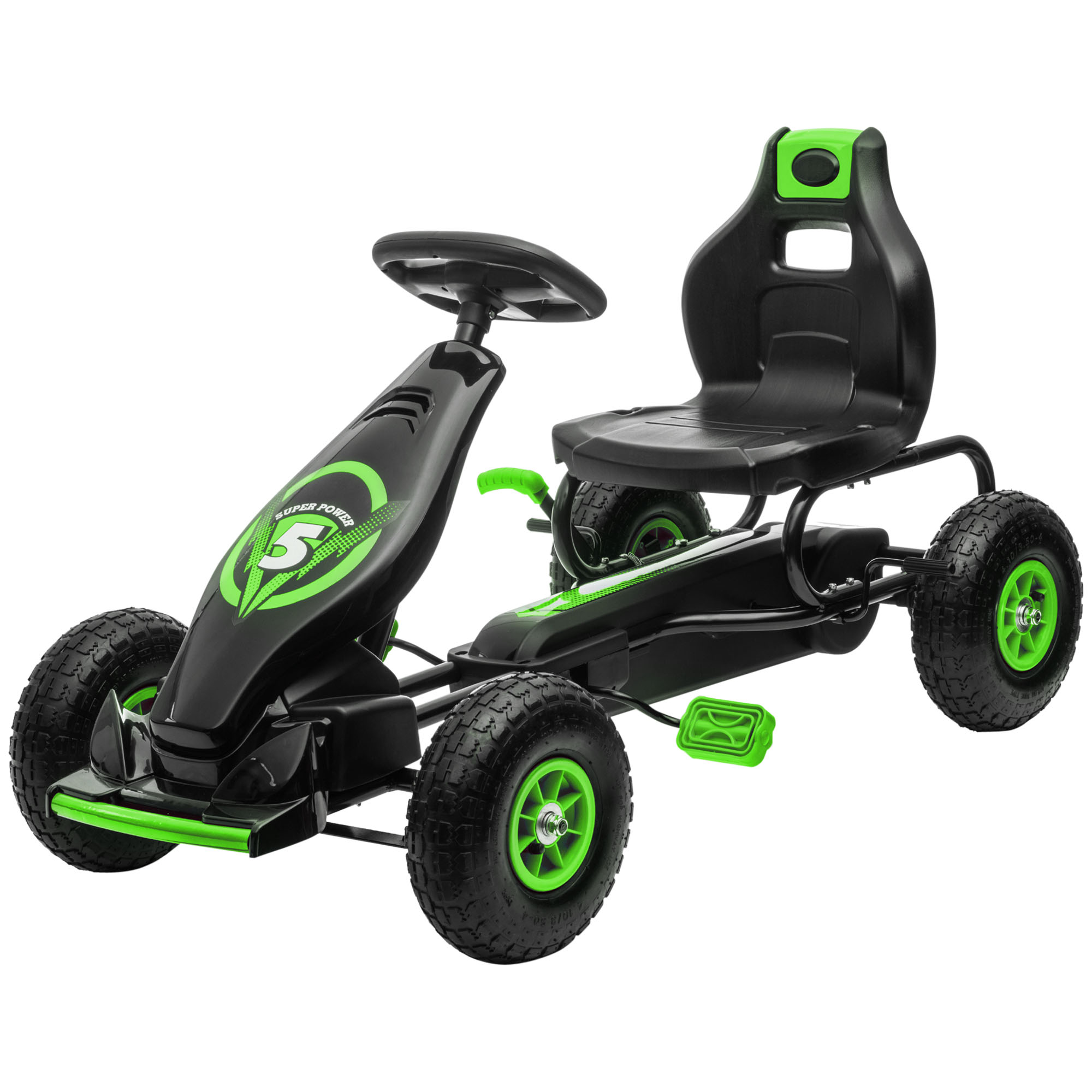Ergonomic Pedal Go Kart Kids Ride-on Toy with Tough, Wear-Resistant Tread for Boys & Girls, Ages 5-12…