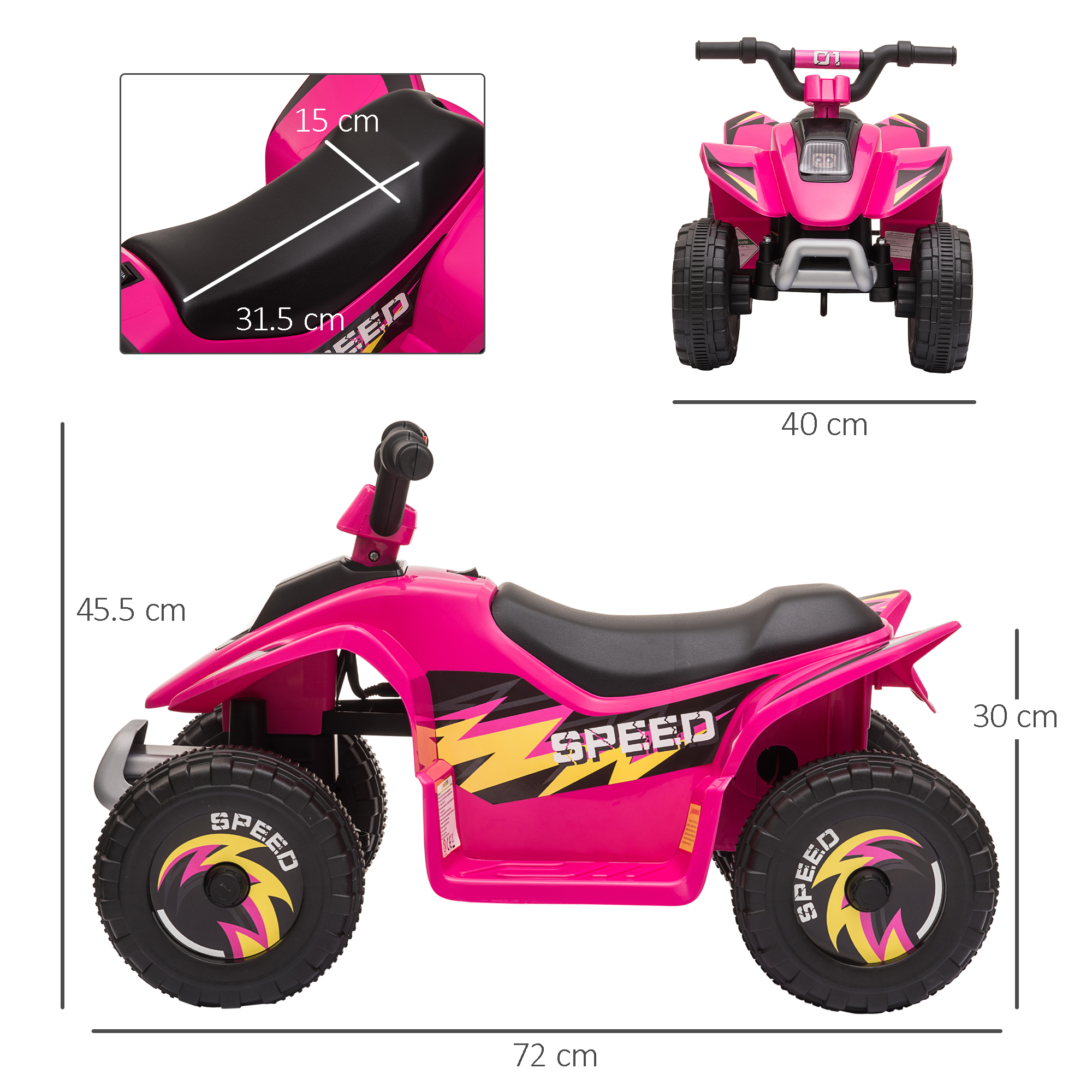 6V Kids Electric Ride On Car ATV Toy Quad Bike Four Big Wheels W/ Forward — image 3