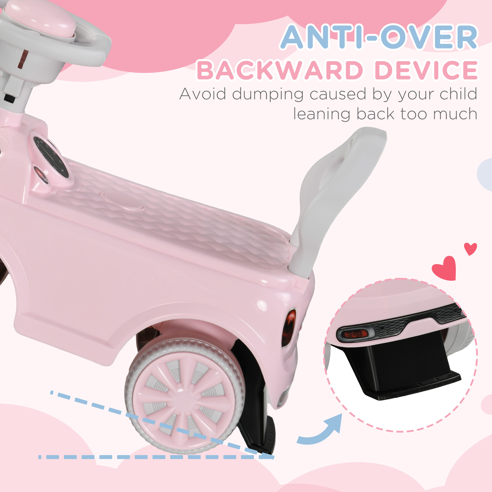 Foot To Floor Ride On Car Sliding W/ Air Horn, Anti-Over-Backwards, 18 To 36 — image 2
