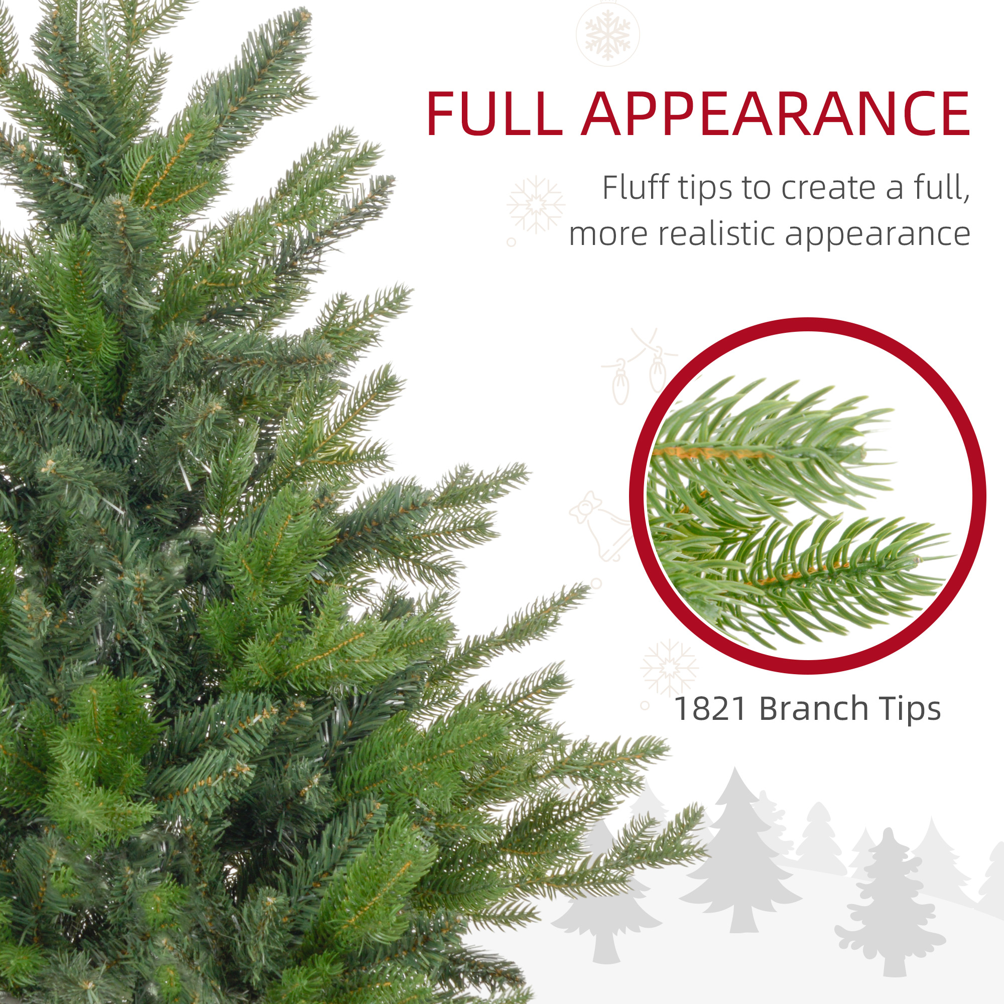 6ft Bare Artificial Christmas Tree, With 1821 Tips - Green — image 4