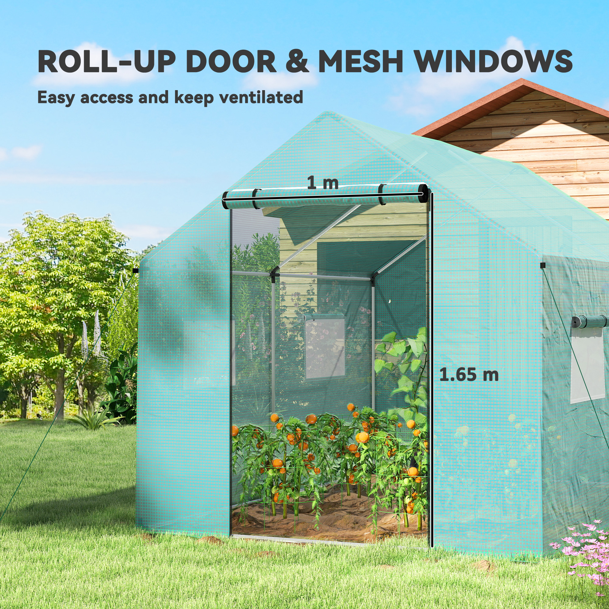 Polyethylene Walk-in Polytunnel Greenhouse, 2 X 3(m), Green — image 2