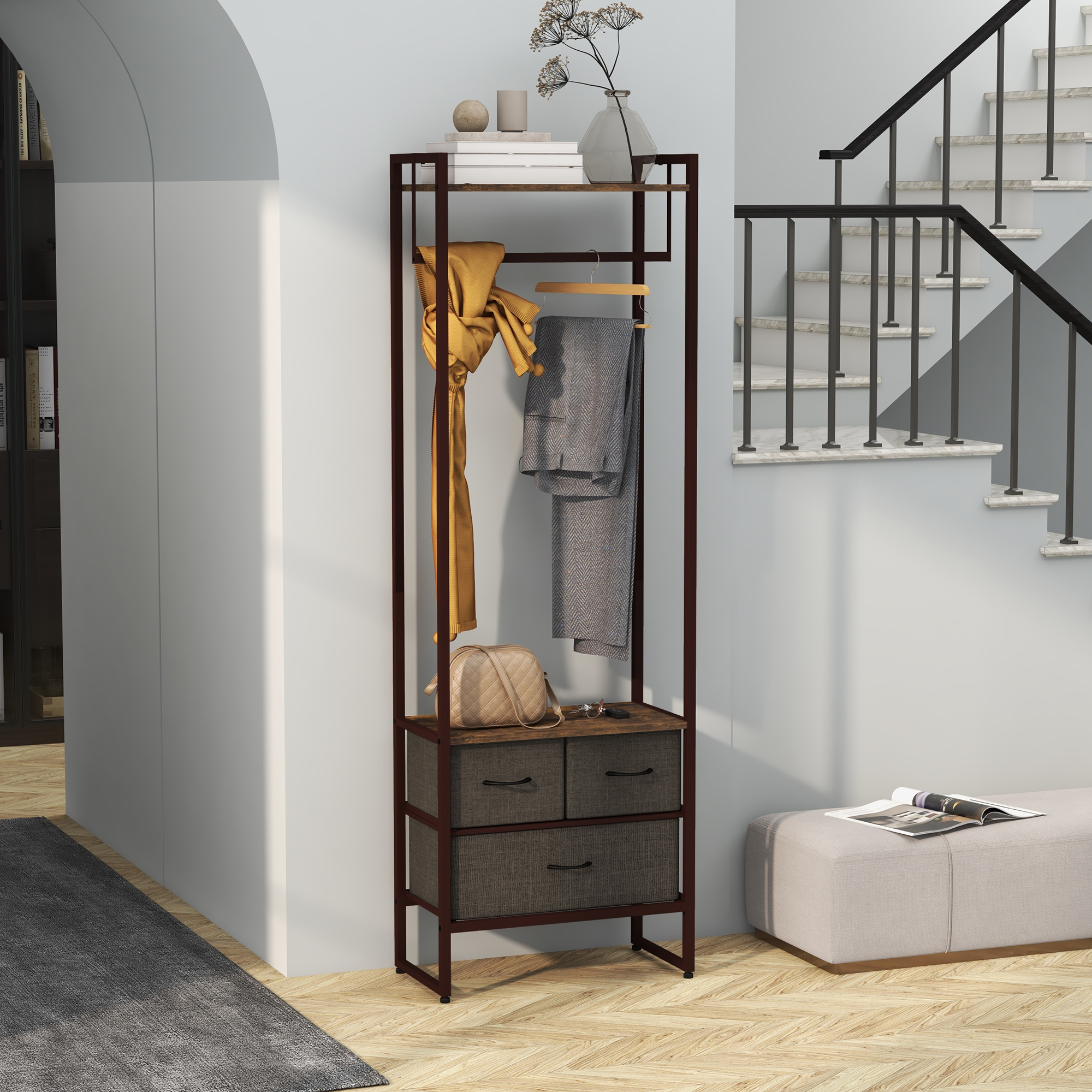 Compact Clothes Rail, With Drawers And Shelf — image 4