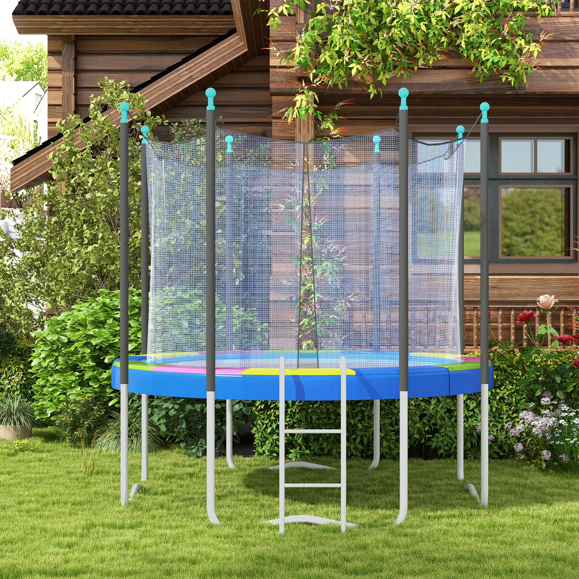 SPORTNOW 12FT Trampoline Spring Cover, Plastic Pad Replacement With Elastic