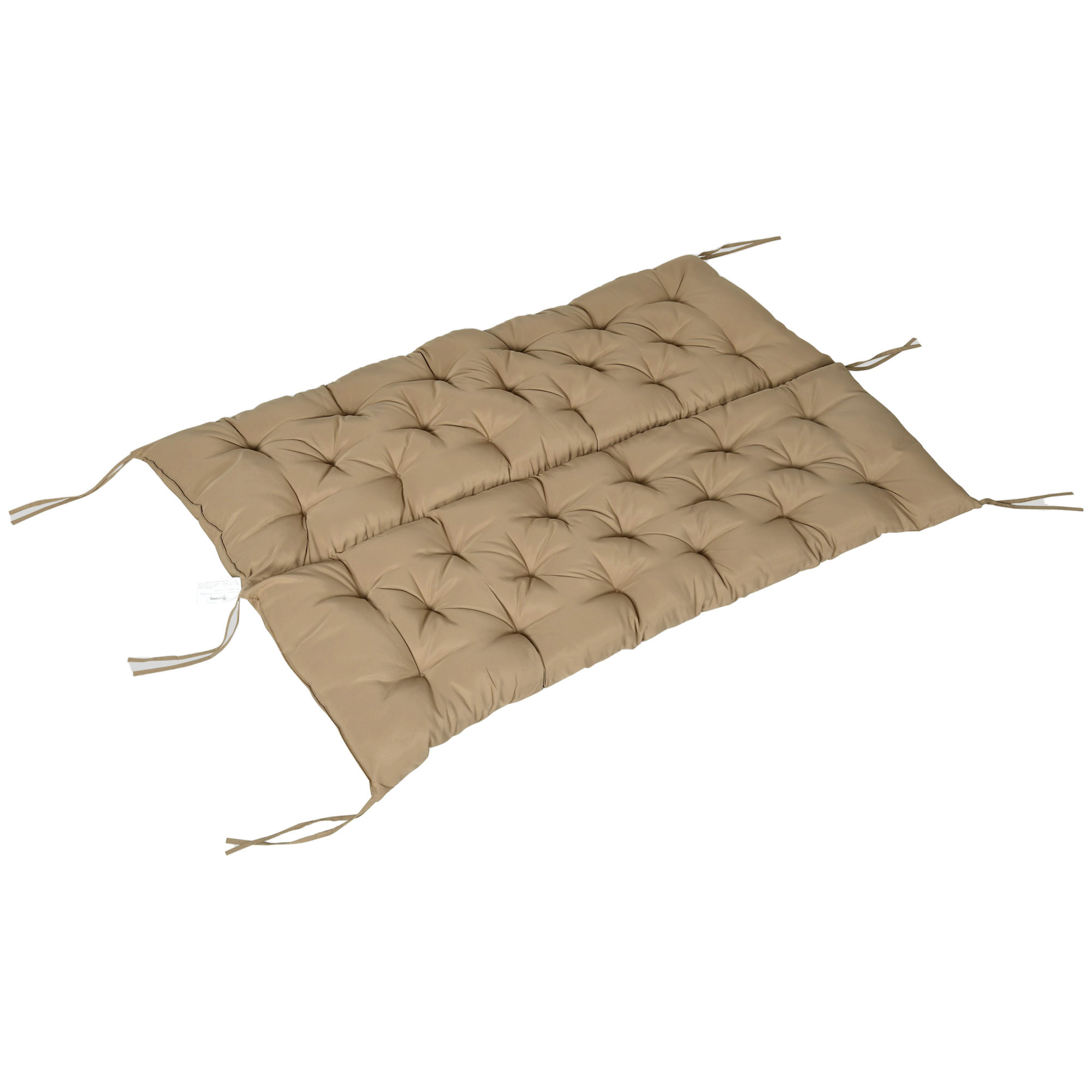59" x 38" Tufted Bench Cushion for Outdoor Furniture, 3-Seater Replacement for Swing Chair, Patio Sofa/Couch, Khaki - Image 3