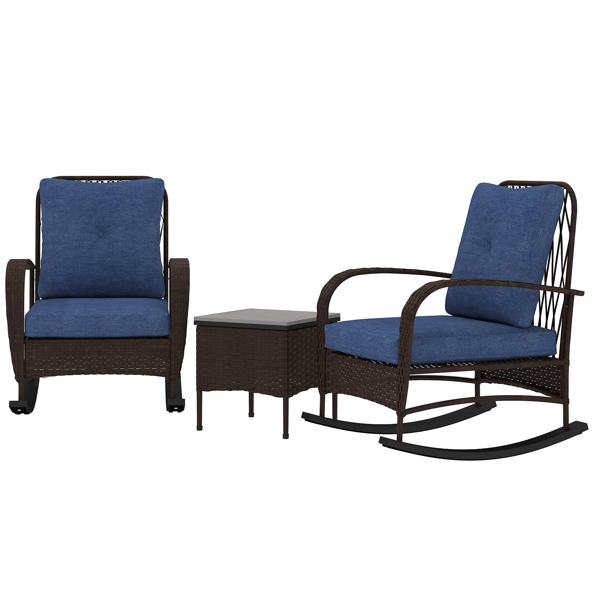 Wicker Patio Rocking Chair Set, picture 5 of 5