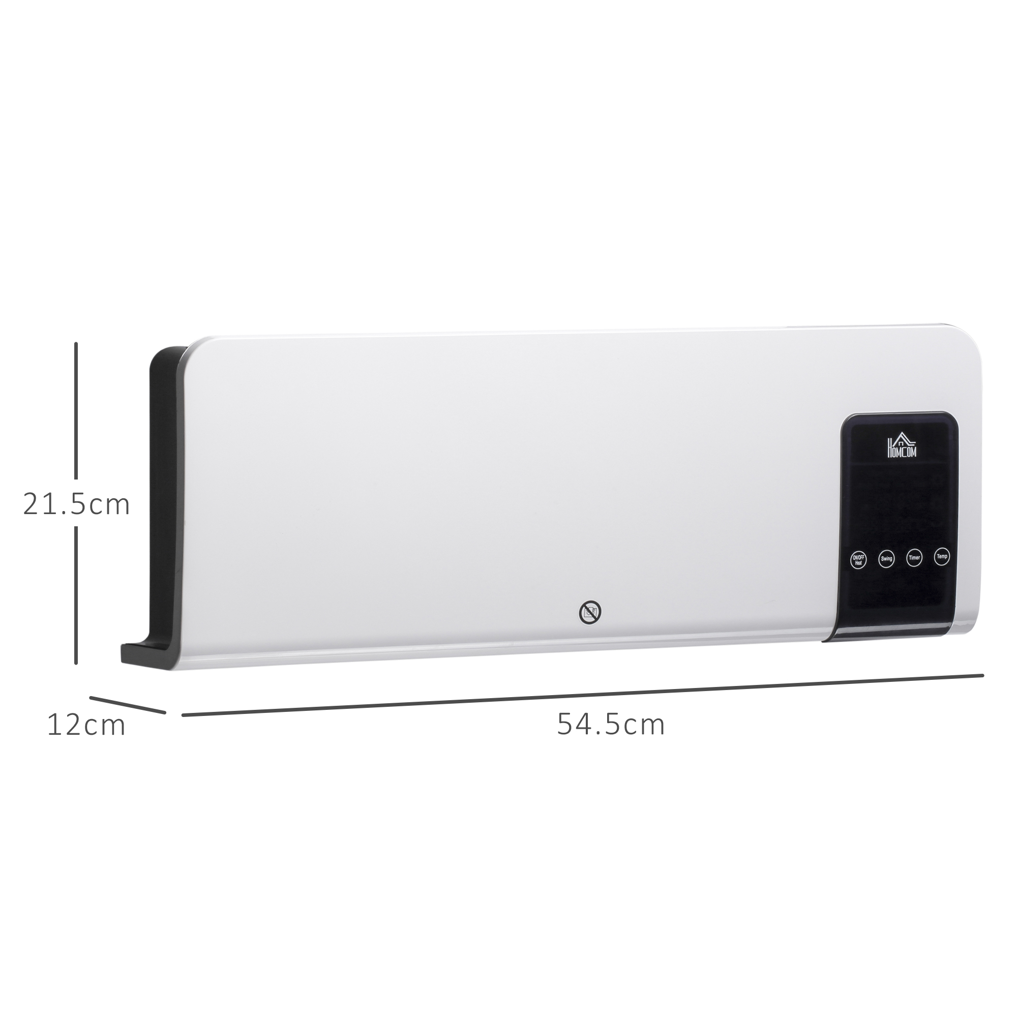2000W Wall-Mounted Heater, 18-45 Temperature, White — image 2