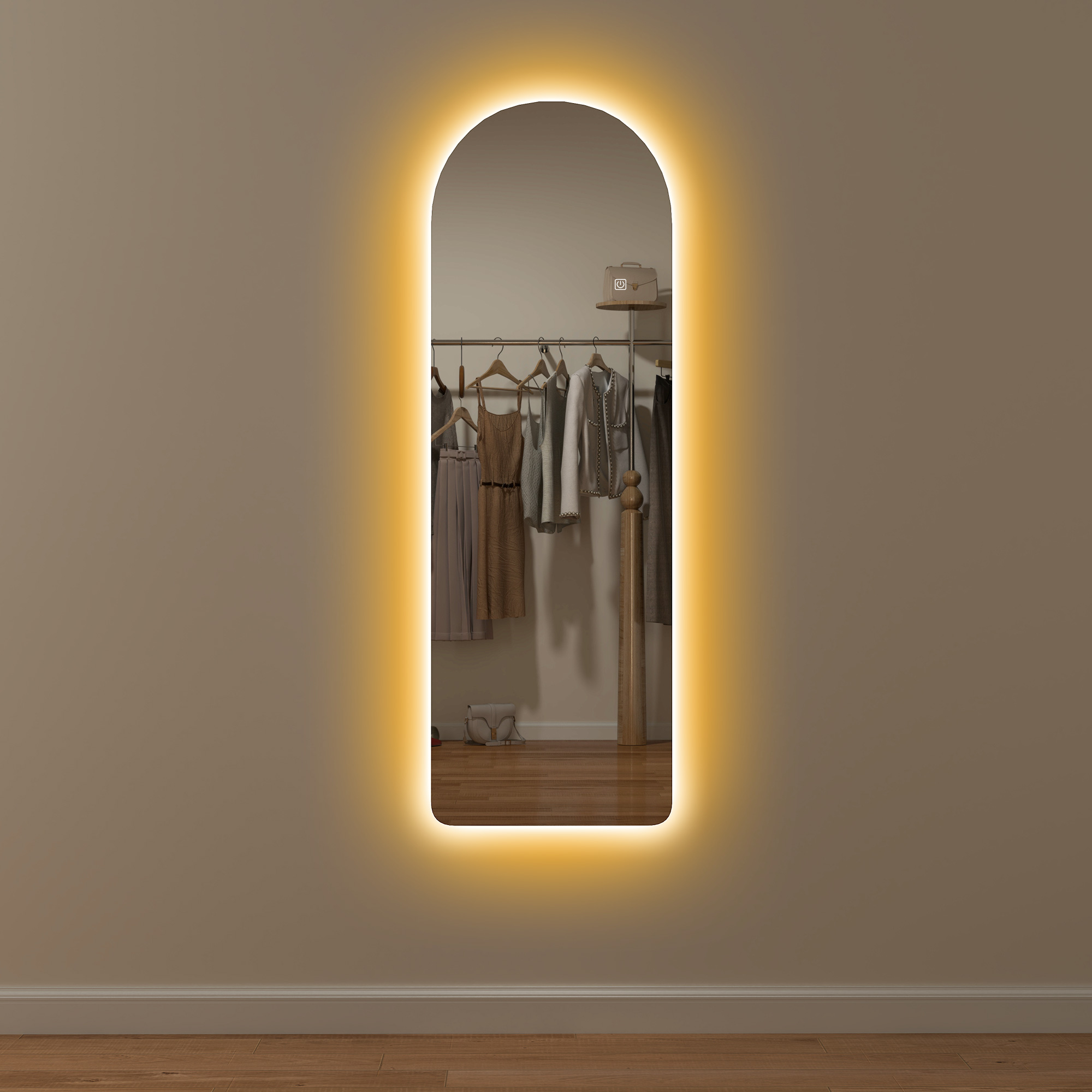 120 X 40cm Arch Mirror, With LED Lights — image 5