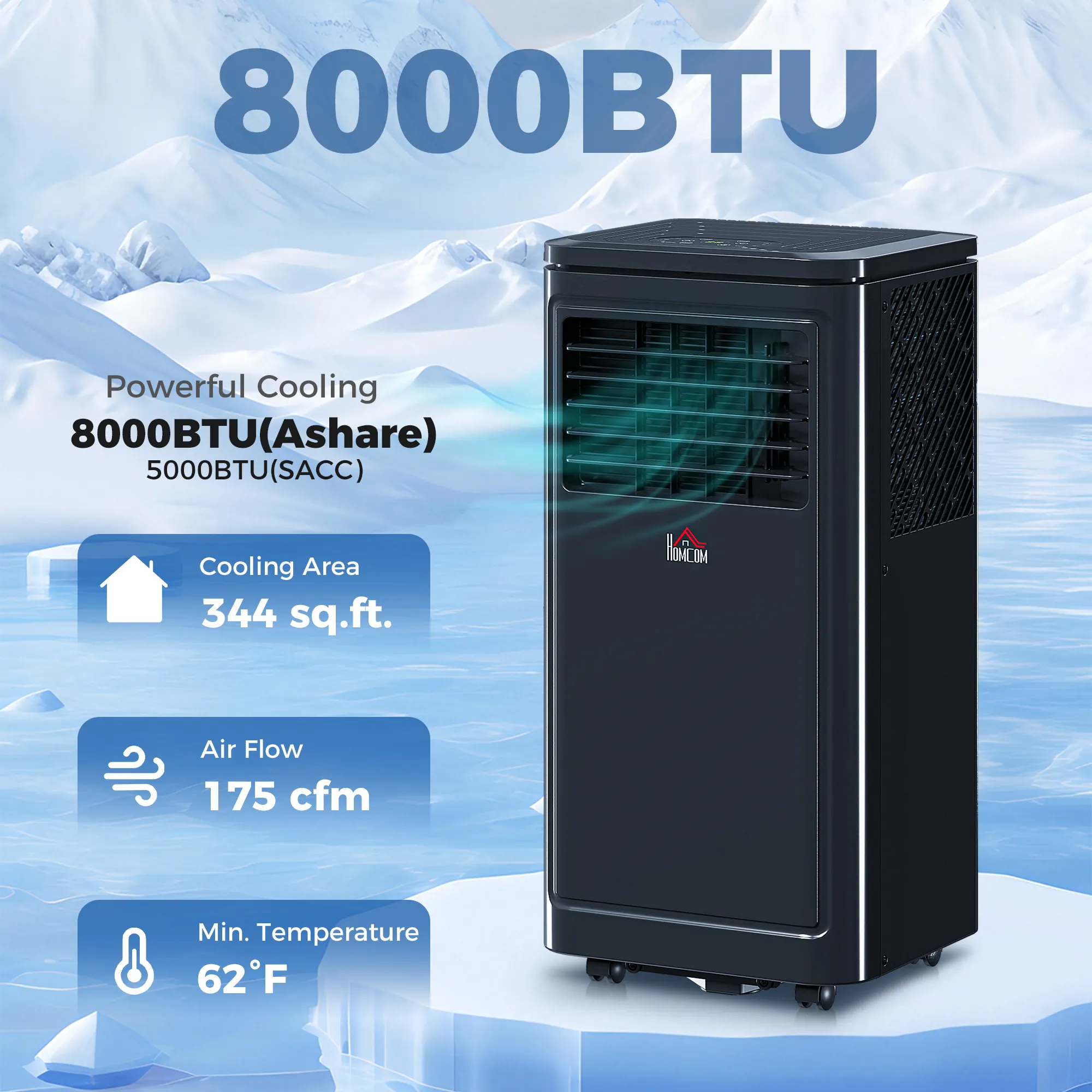 8, 000 BTU Portable Air Conditioner Fan