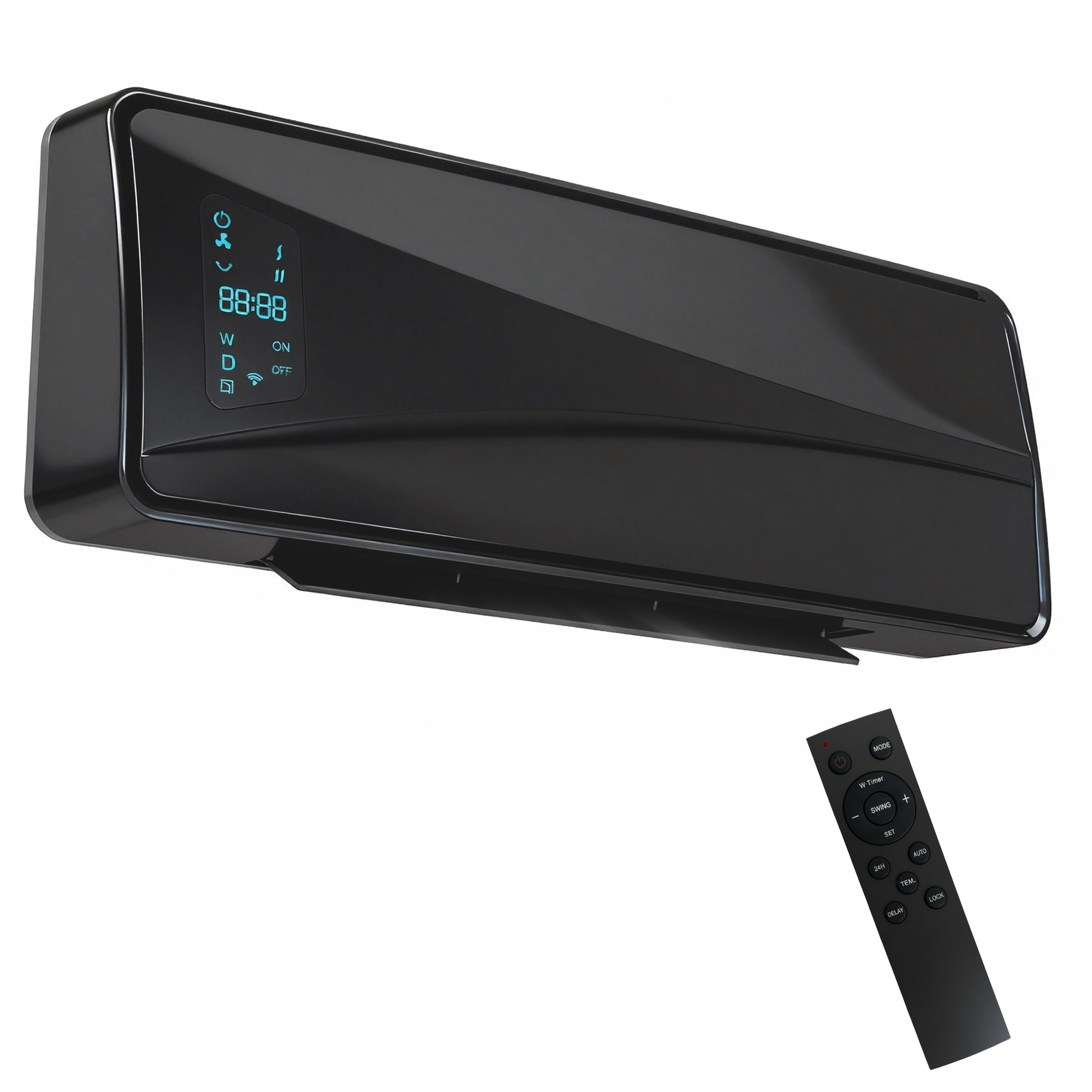 2000W Ceramic Electric Heater With Fan, Adjustable Thermostat, Wall Mounted — image 3