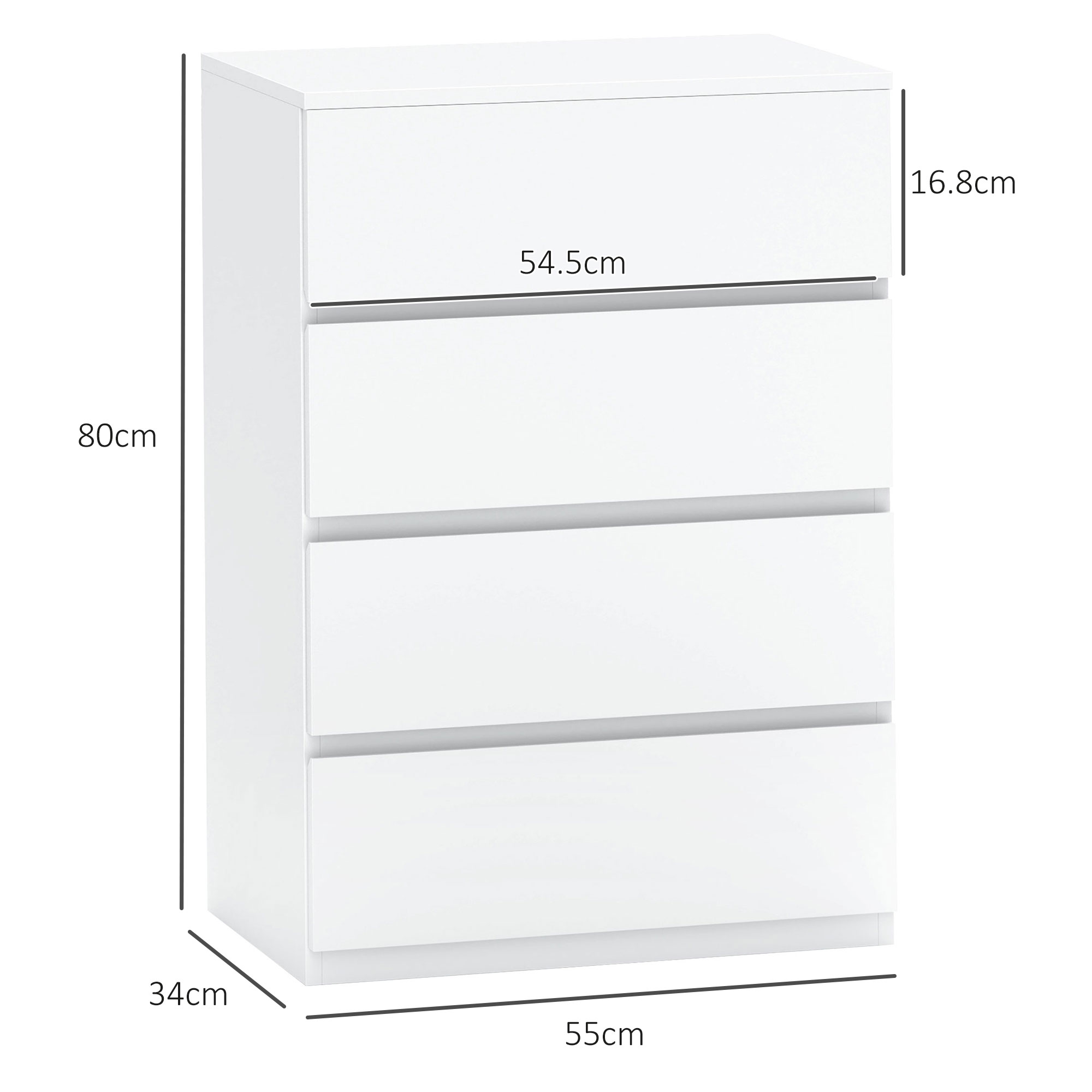 Chest Of Drawers, 4-Drawer Storage Cabinets, Modern Dresser, Drawer Unit — image 5