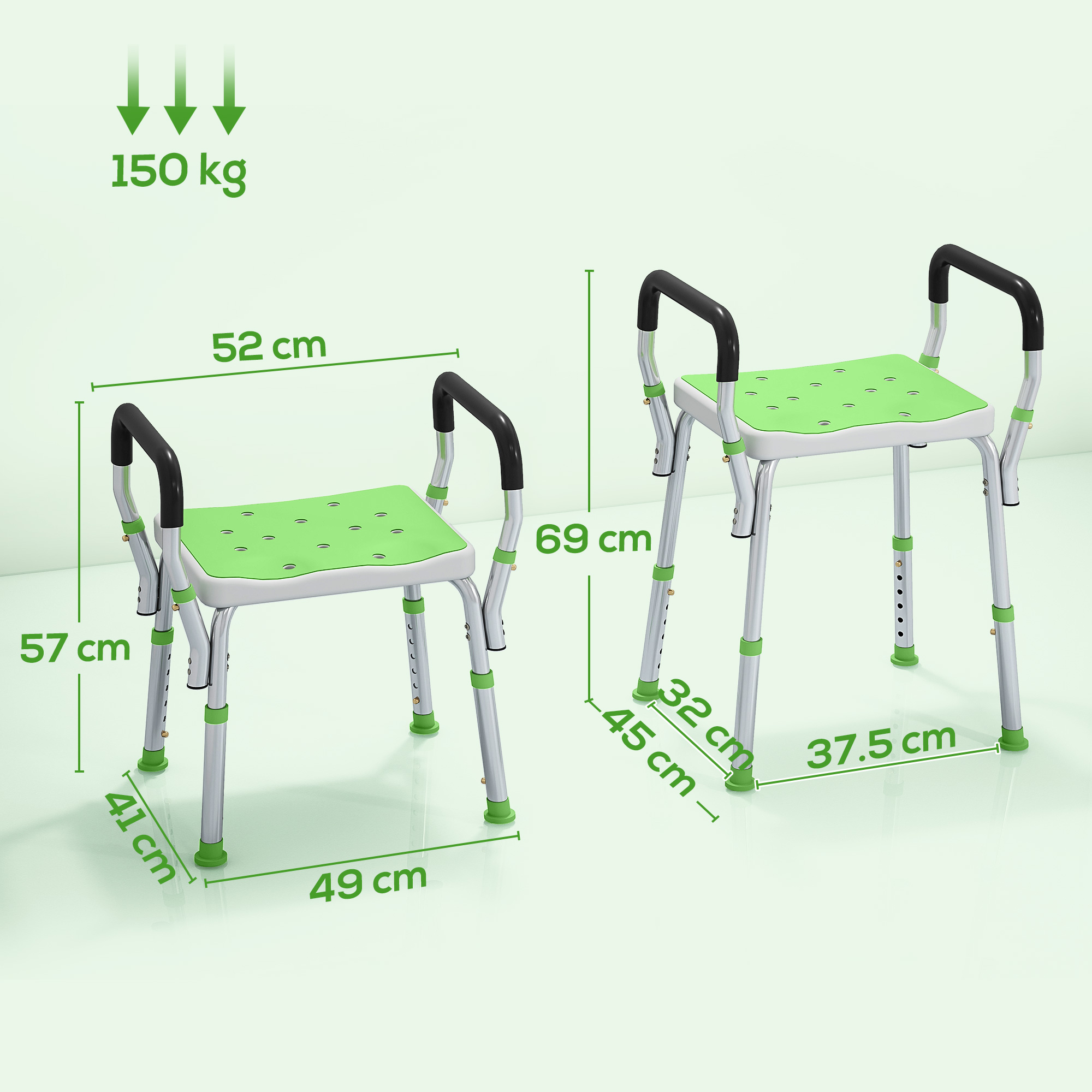 57-69cm Aluminium Frame Bath Seat — image 5
