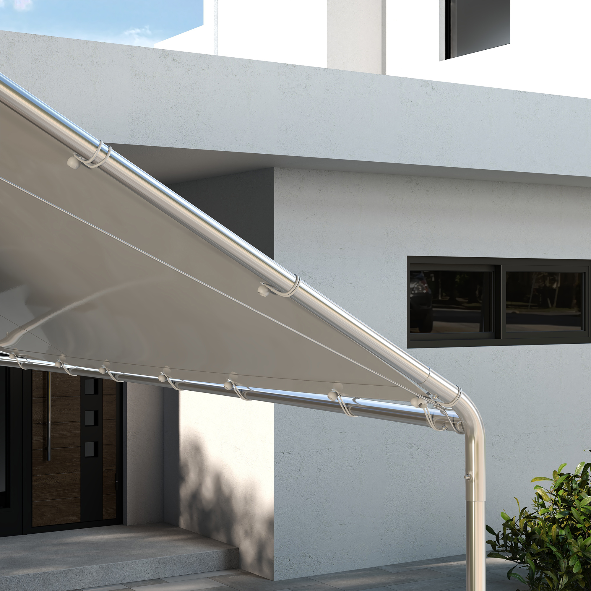 10 x 20ft Carport Roof, UV Resistant Canopy Replacement Cover with Ball Bungee Cords, White