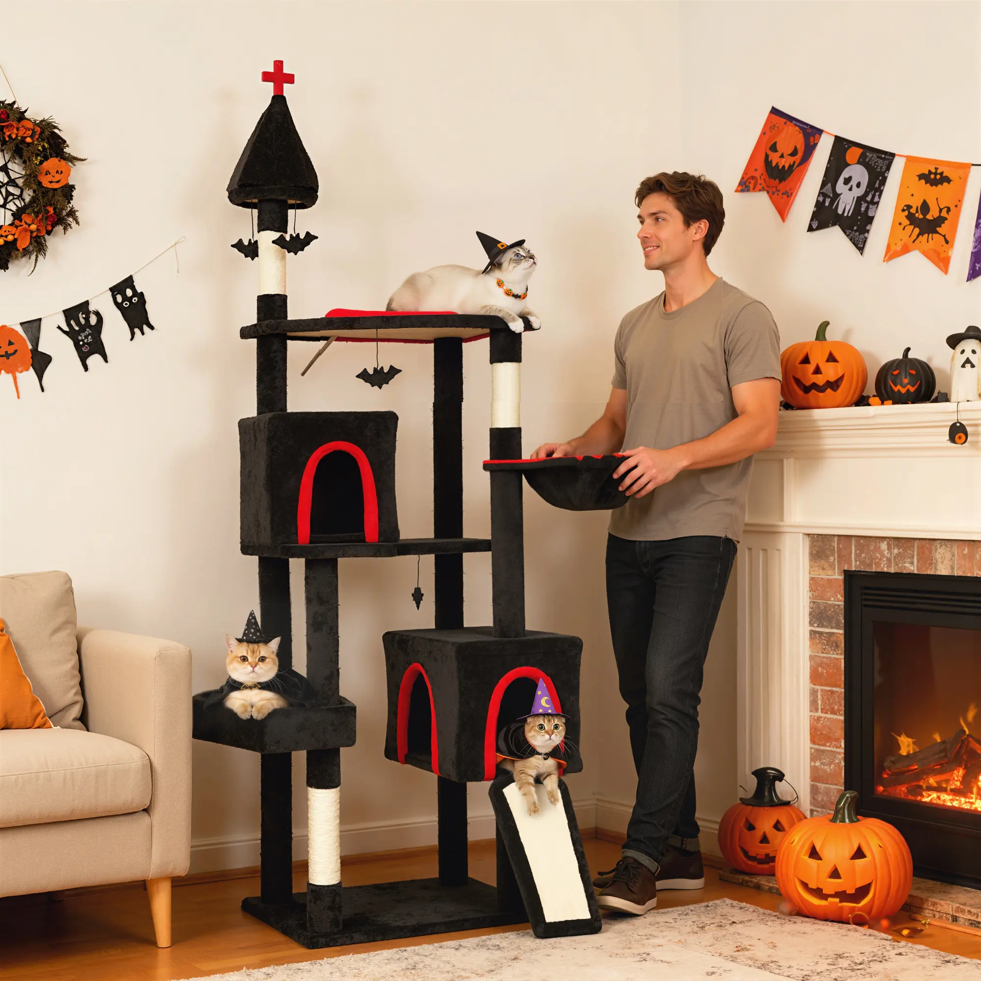 78" Gothic Cat Tree, Tower