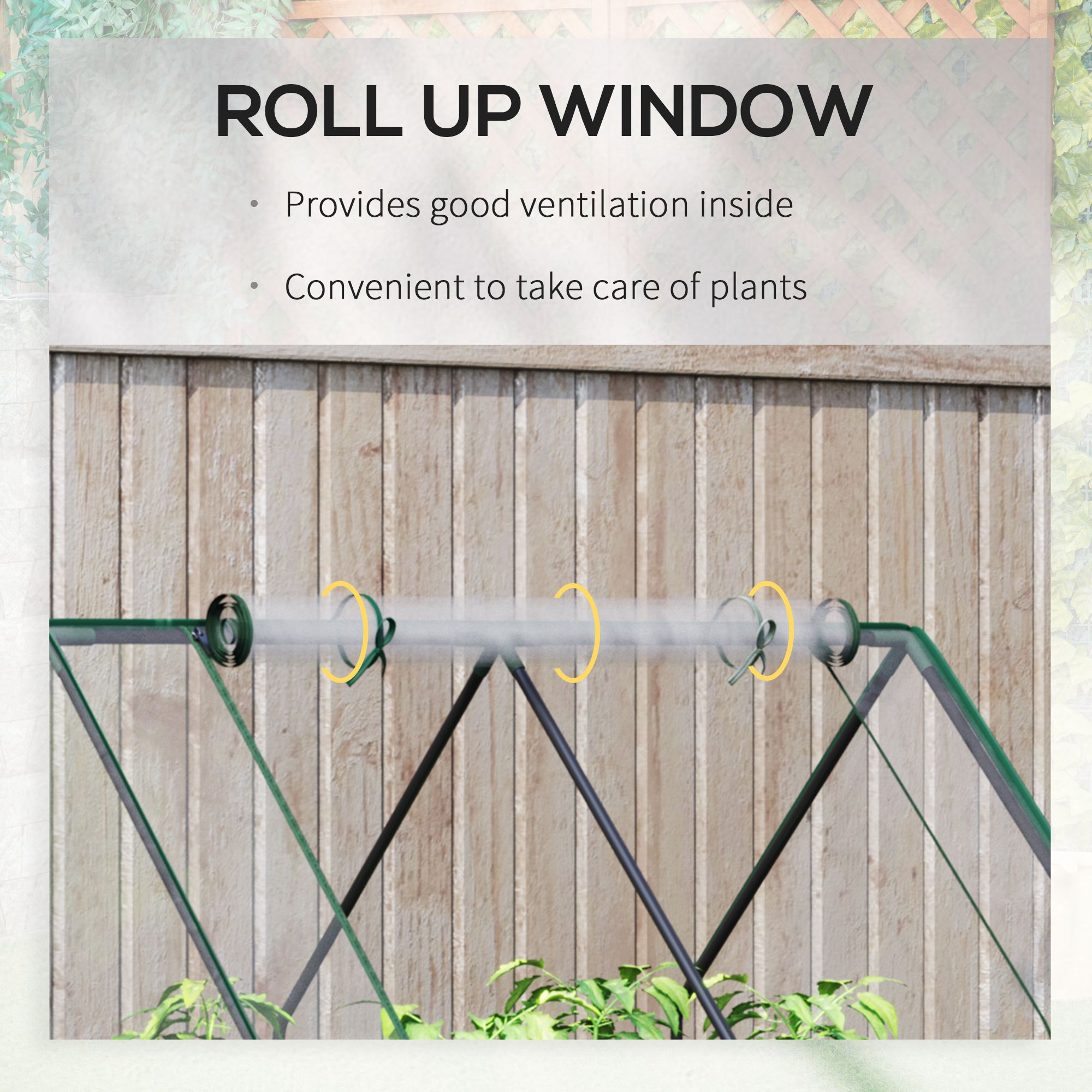 Raised Garden Bed with Cover, Outdoor Galvanized Metal Planter Box Kit, 4 x 3 ft Mini Greenhouse with 2 Large Screen Windows, for Growing Flowers, Vegetables and Herbs, Clear image 7