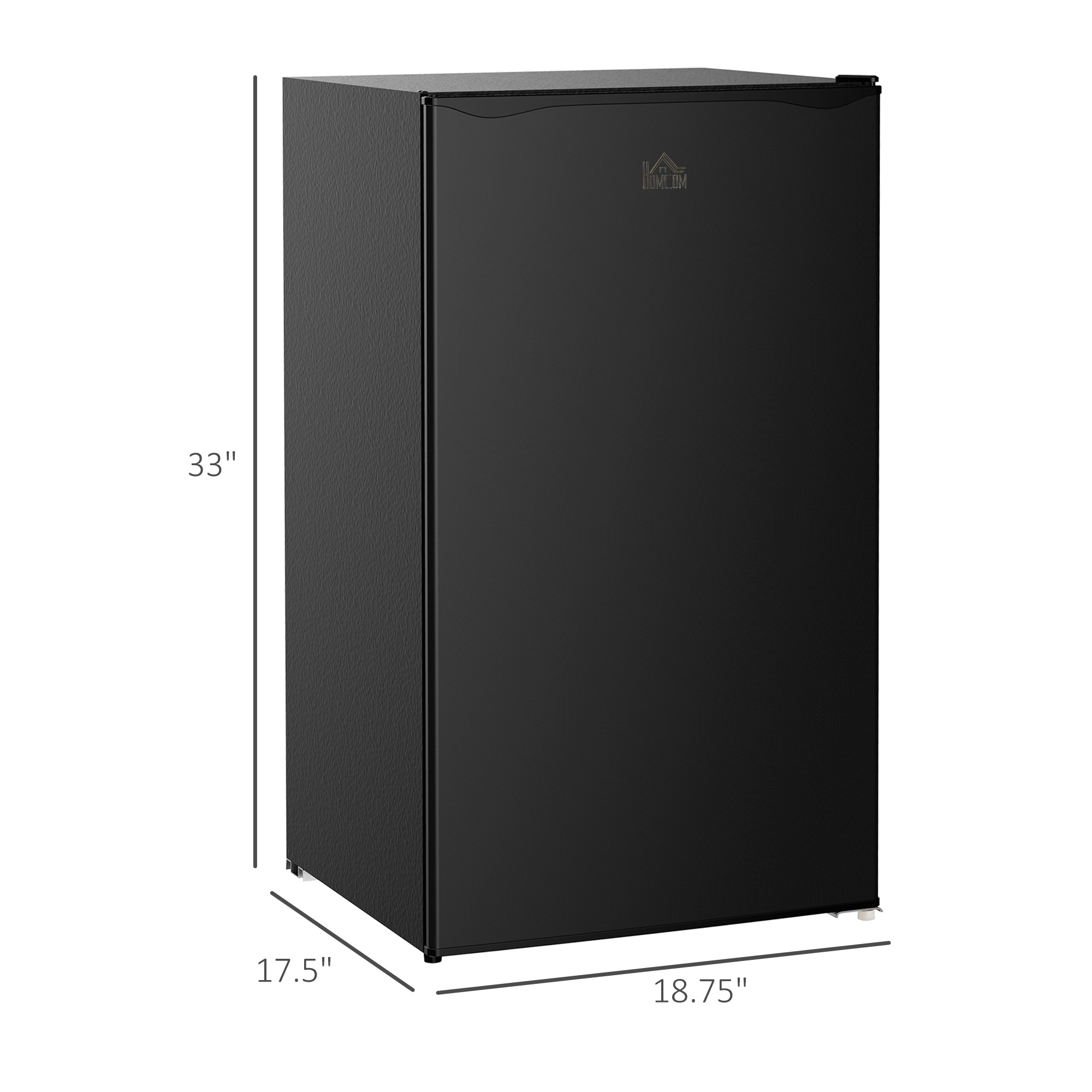  3.2 Cu.Ft Mini Fridge with Freezer, Single Door Compact Refrigerator with Adjustable Thermostat, Shelf and Reversible Door for Bedroom, Dorm, Home Office, Energy Efficient, Black