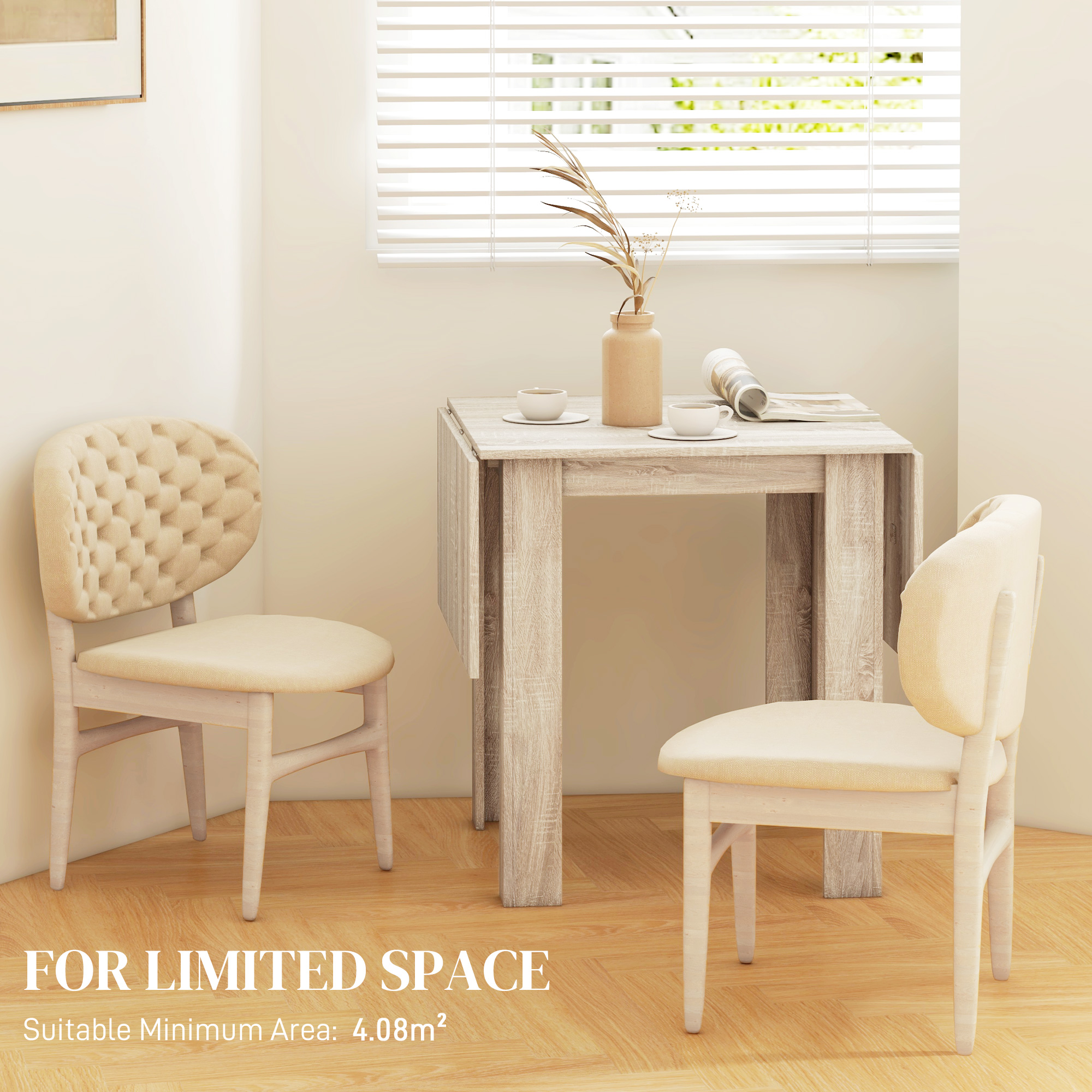 Four-Seater Drop Leaf Dining Table - Wood Effect — image 3