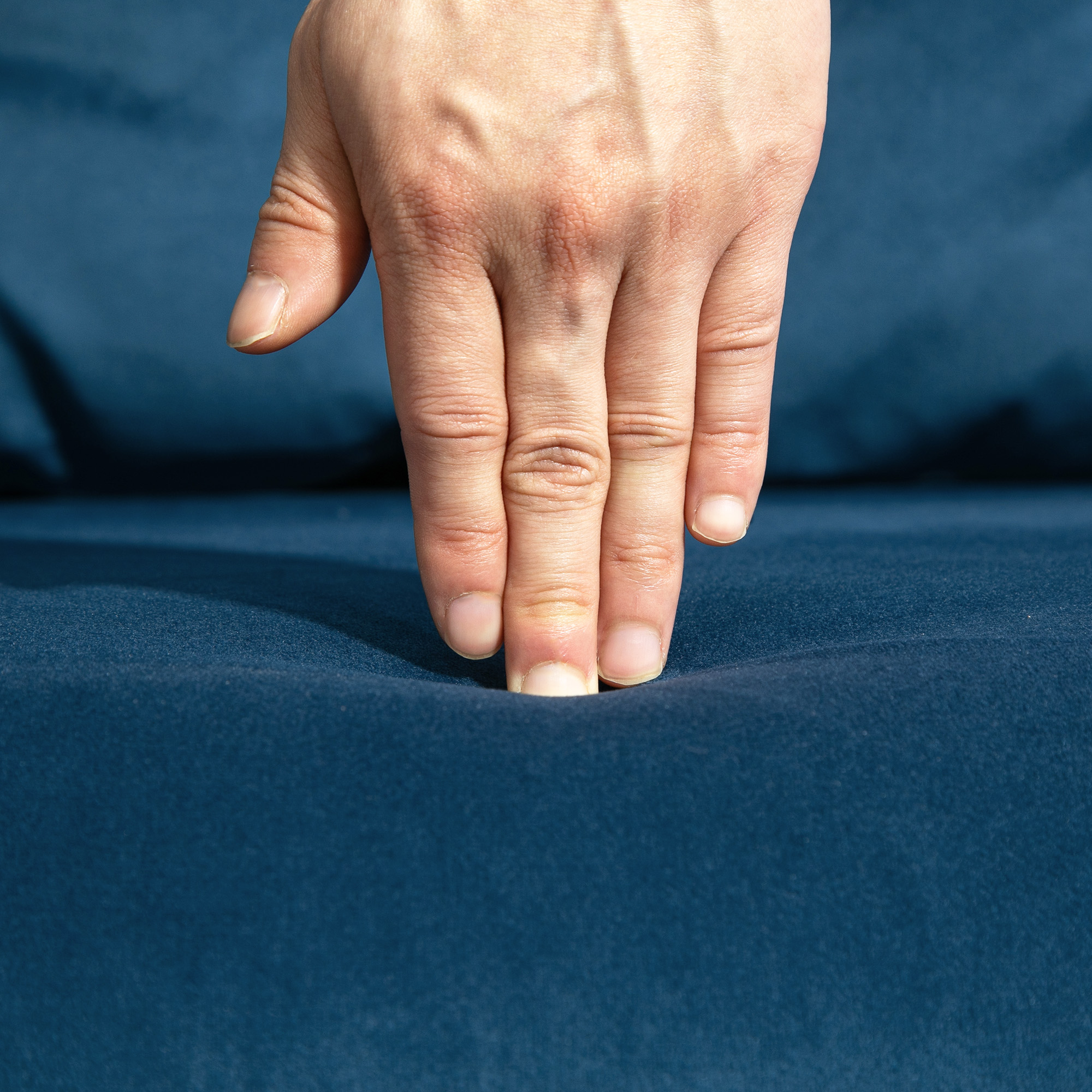 4-in-1 Velvet-Feel Double Sofa Bed, With Pillows - Blue 794ee0aa B75b 4d3c Ad91 F1306e16c31c