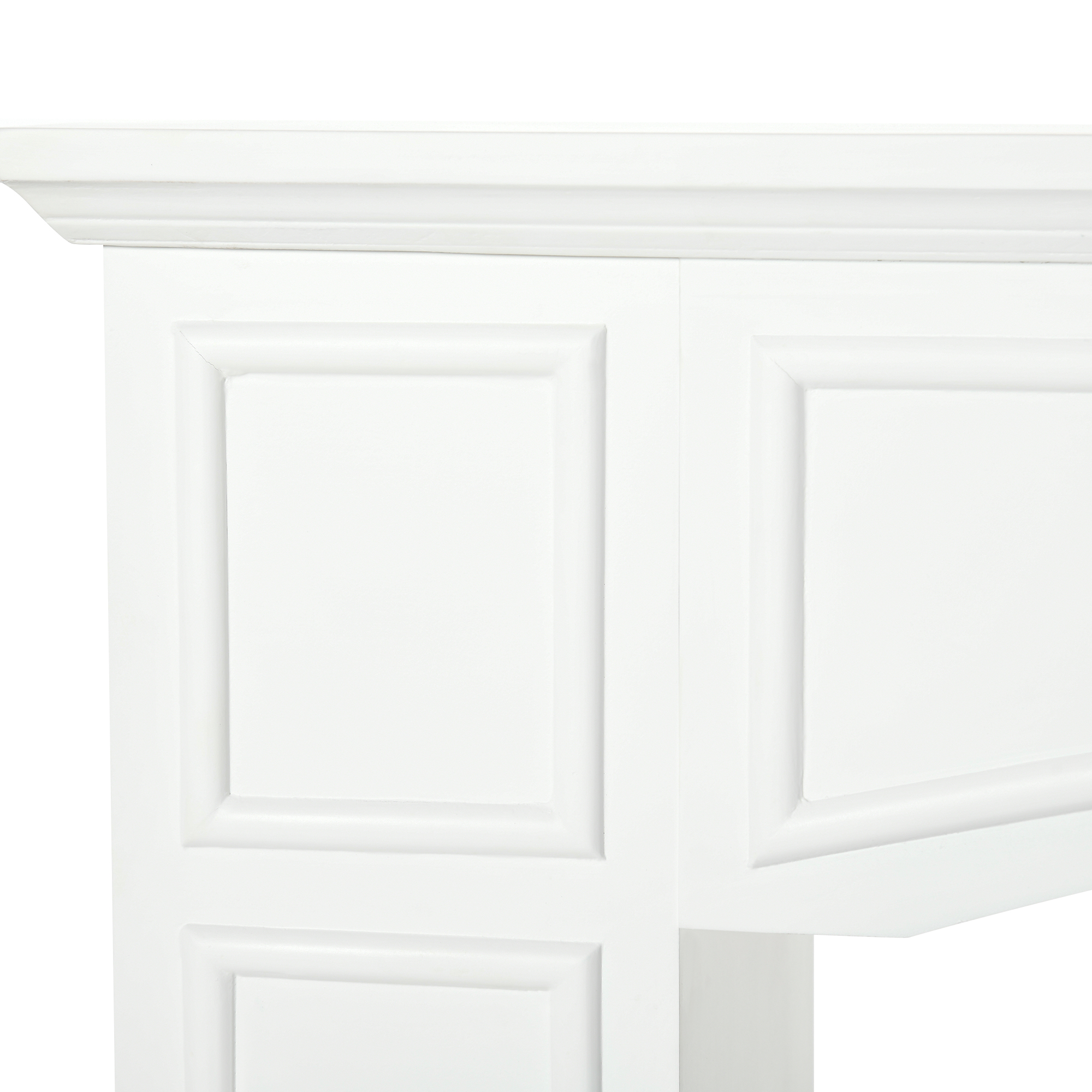 Modern Fireplace Mantel, Surround Mantels for Fireplace with Decorative Pattern Interior Width 29" White image 5