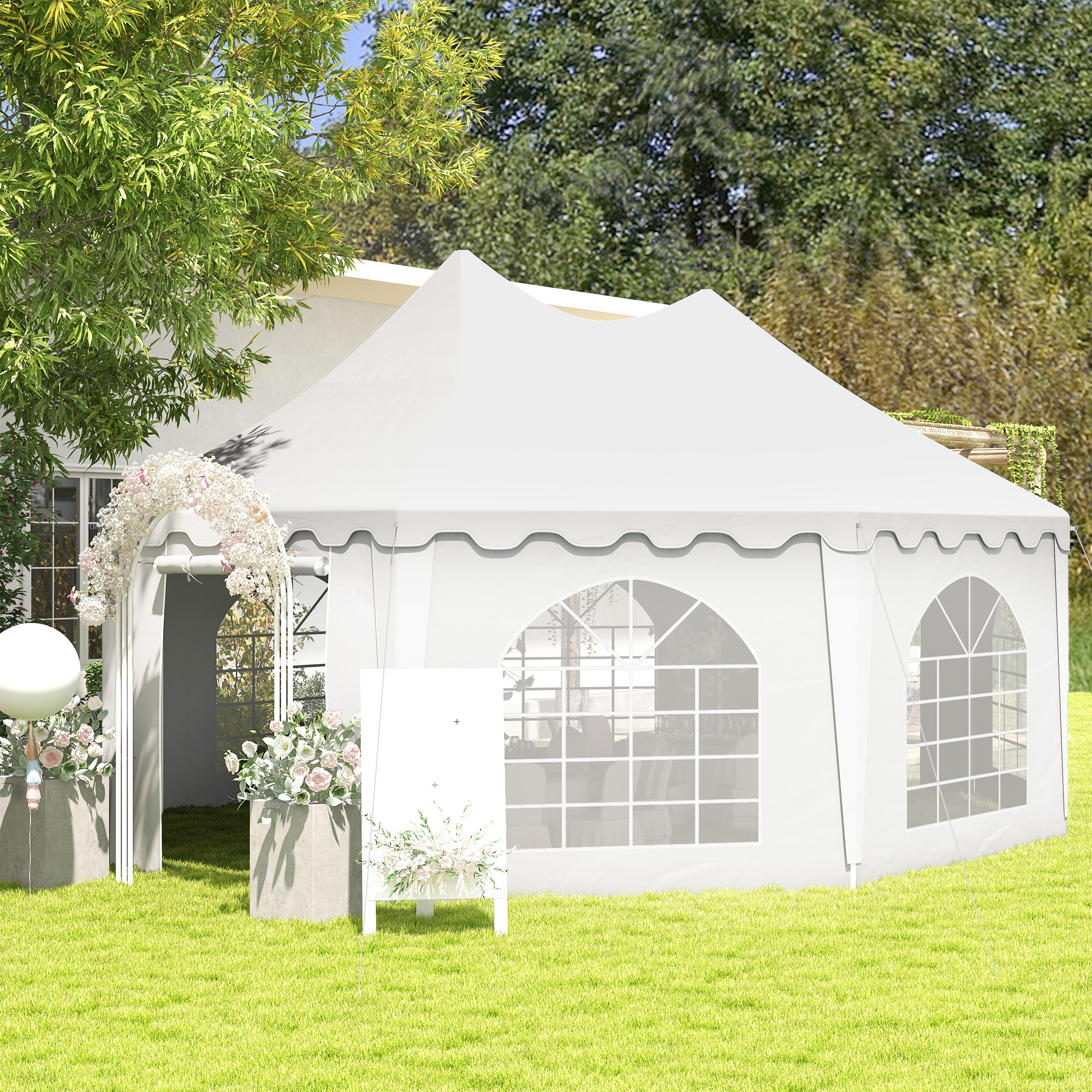 22.3′ x 16.4′ Large Party Tent Canopy Shelter with Carrying Bags and 2 Doors for Parties, Wedding, Events, BBQ Grill