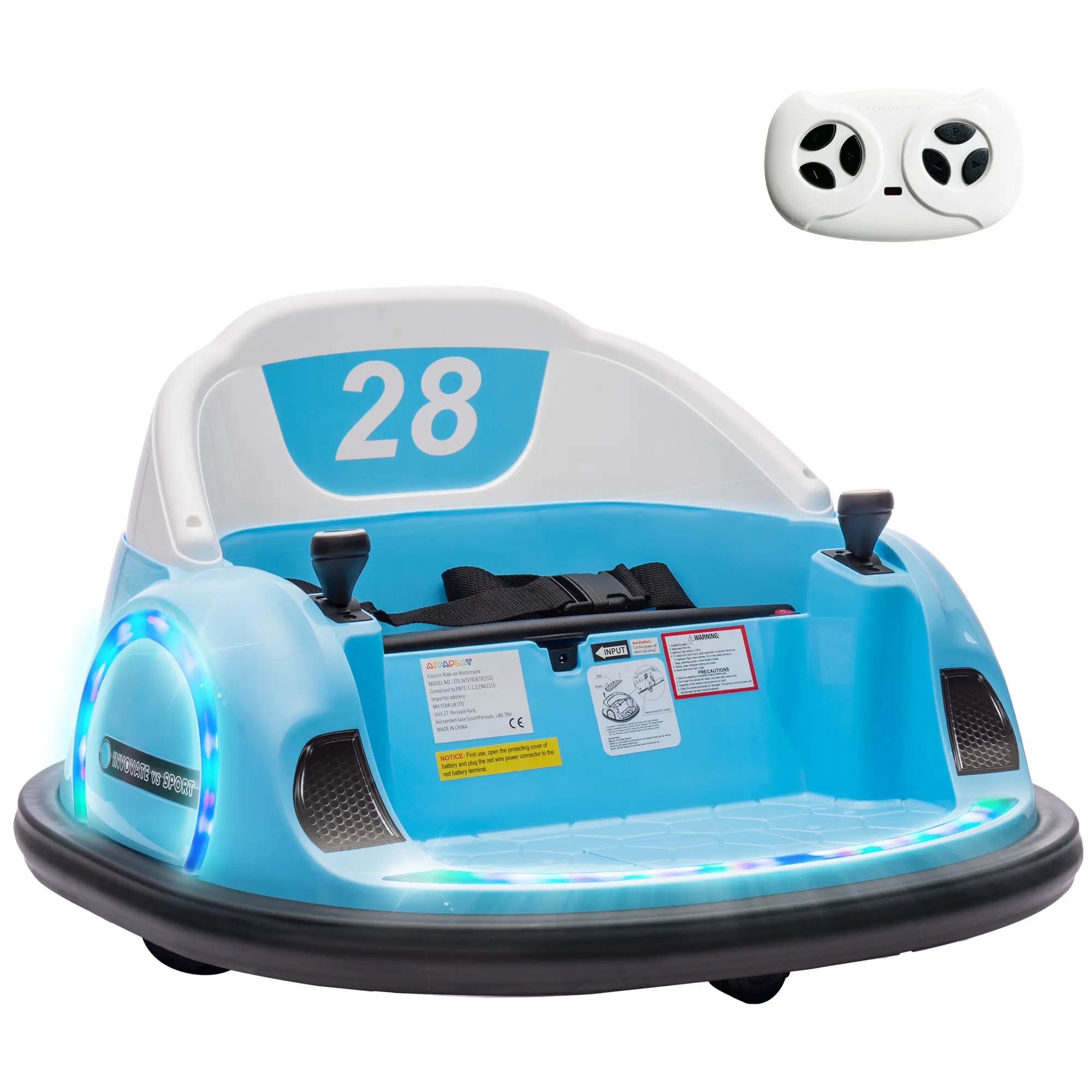 360 Rotation Kids Bumper Car, 12V Waltz