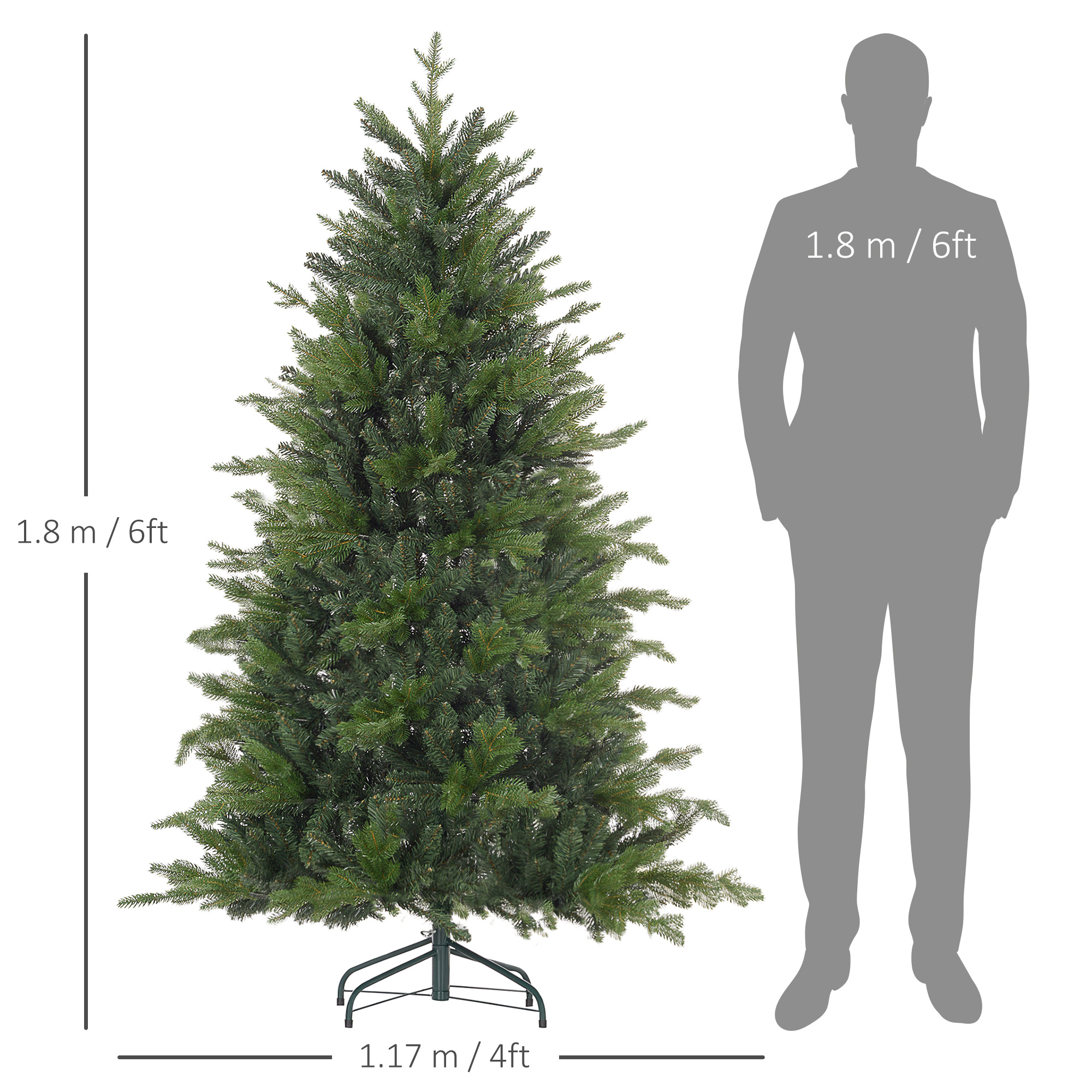 6ft Bare Artificial Christmas Tree, With 1821 Tips - Green — image 5