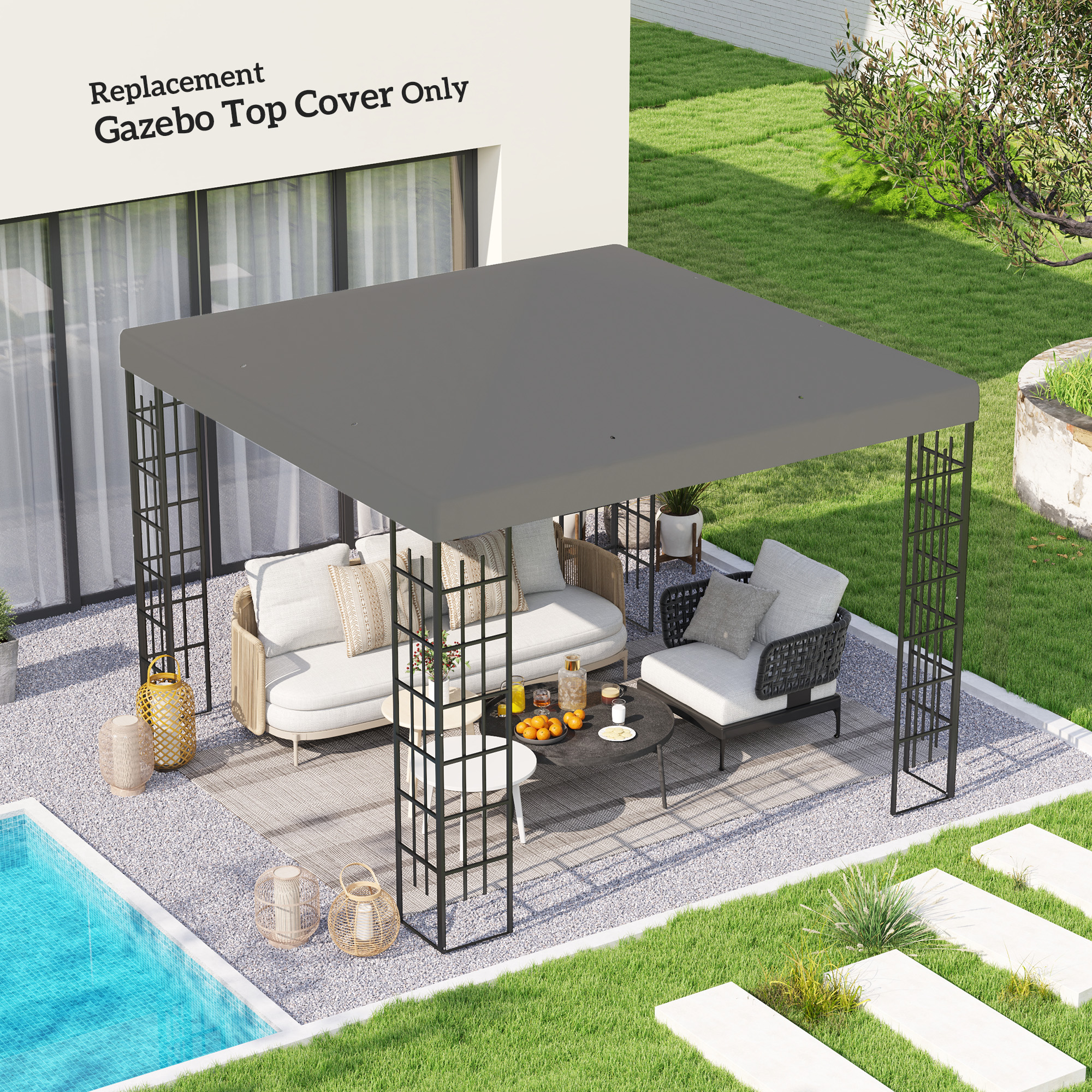 3 X 3(m) Gazebo Frame Replacement - Grey — image 4